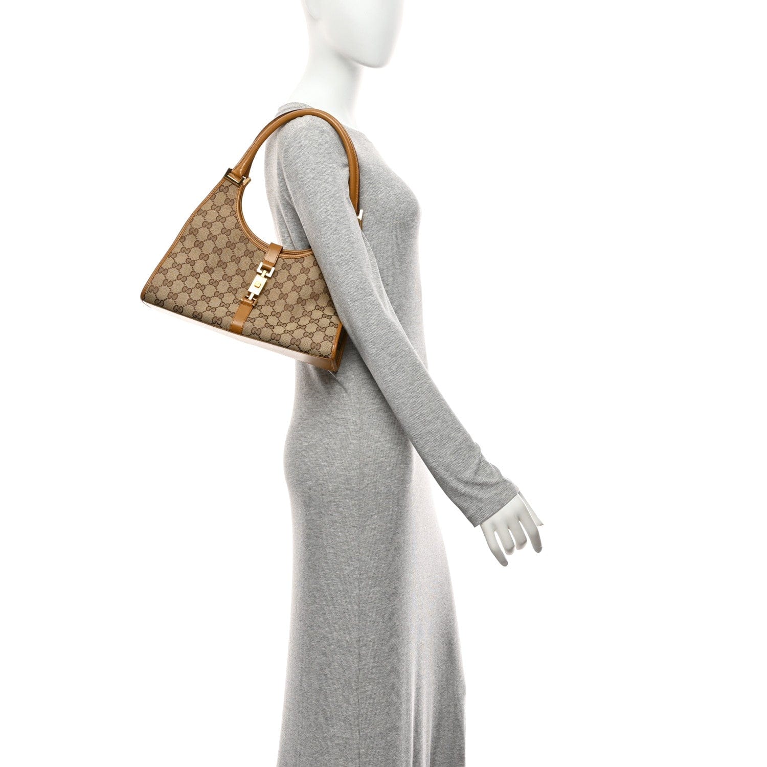 Gucci Monogram Small Bardot Bag Brown