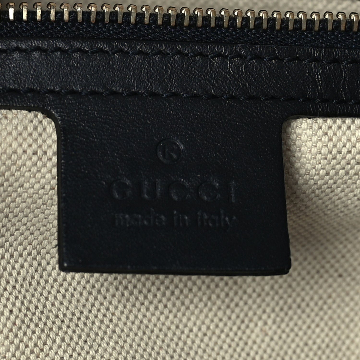 Gucci Monogram Selleria Calfskin Vintage Web Medium Boston Beige Blue