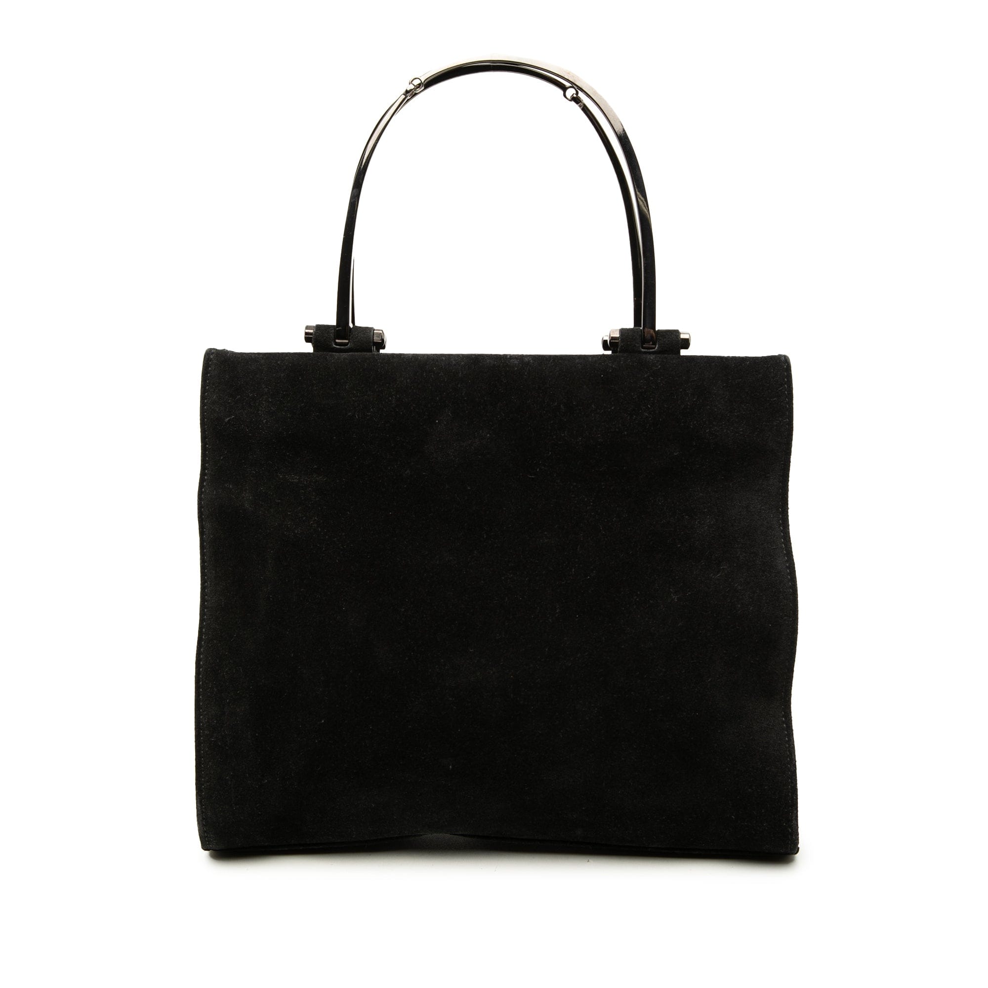 Gucci Suede Metal Handle Bag