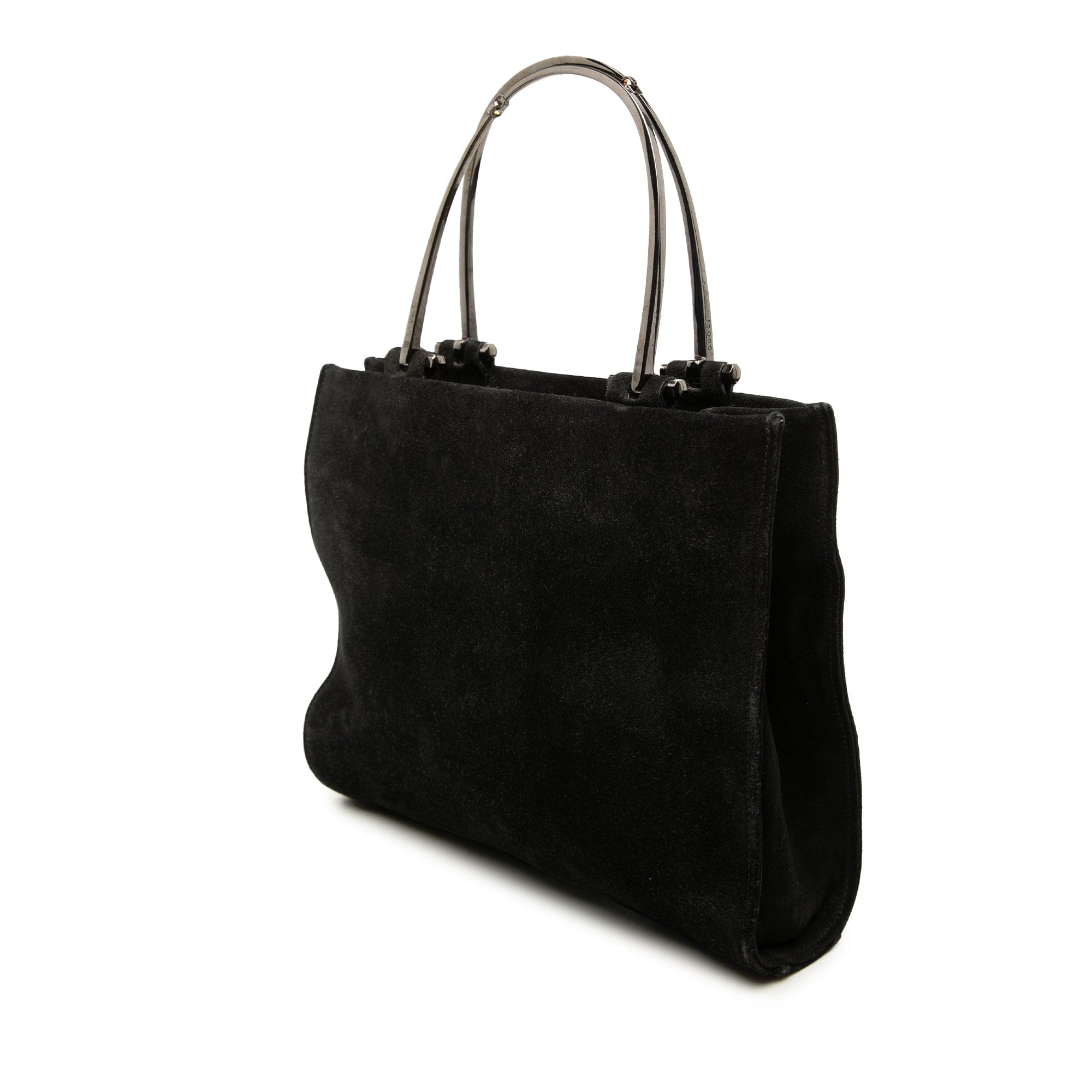 Gucci Suede Metal Handle Bag