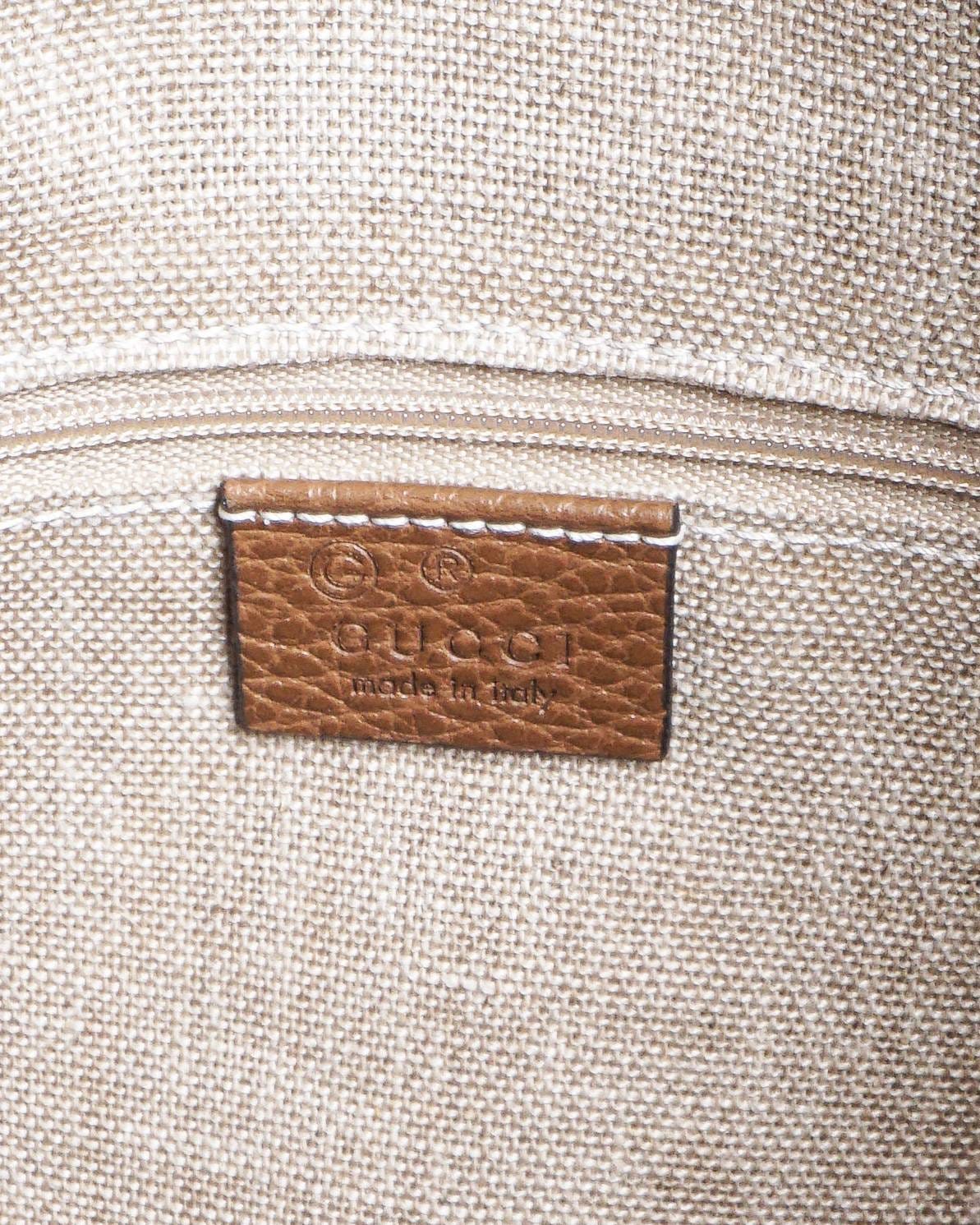 Gucci Beige GG Canvas & Leather Abbey Hobo Bag