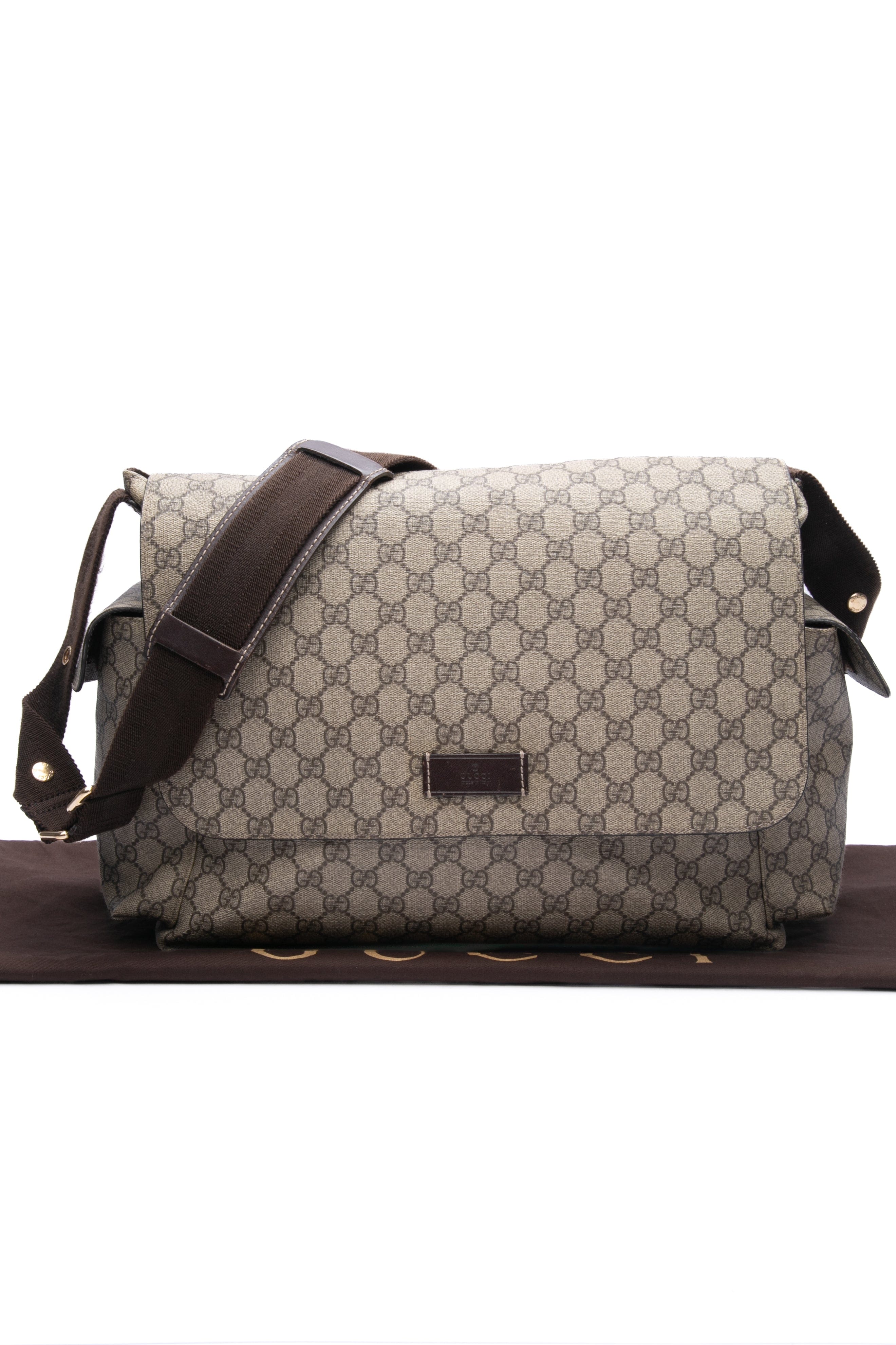 GUCCI GG Supreme Plus Coated Canvas Diaper Bag