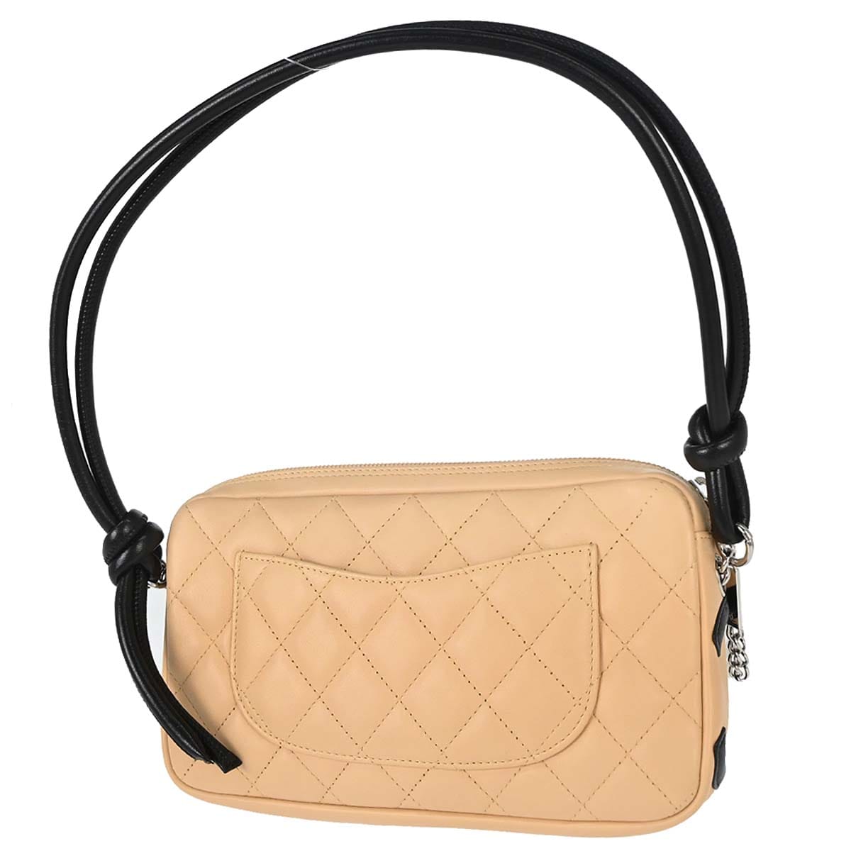 Chanel 2005 - 2006 Beige Black Calfskin Cambon Ligne Handbag