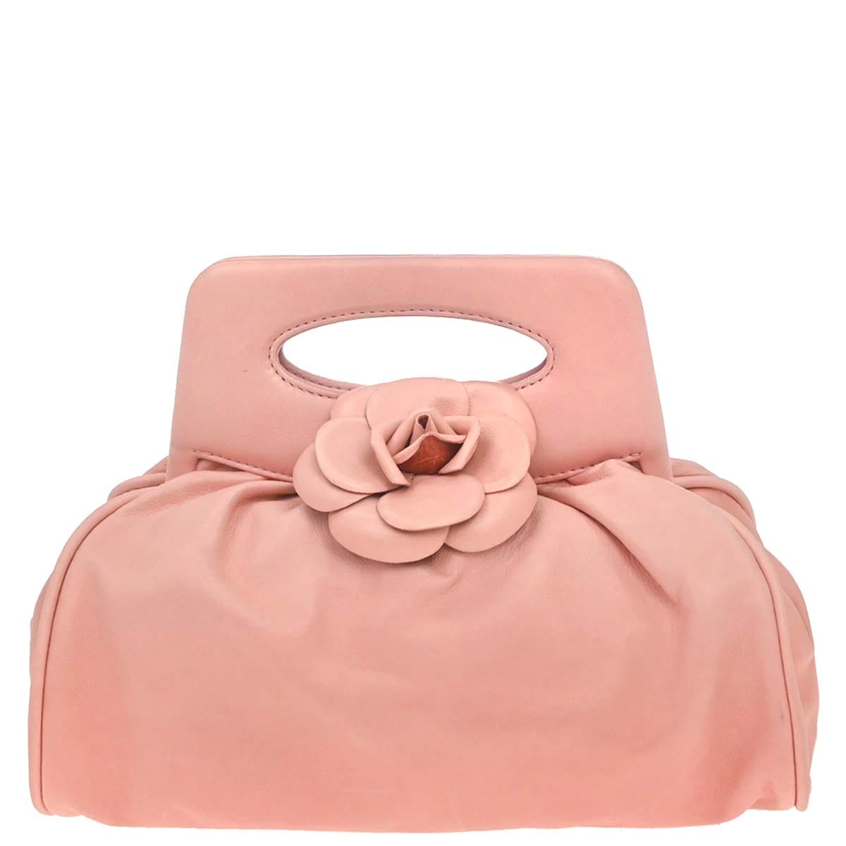 Chanel 2003 - 2004 Pink Lambskin Camellia Handbag