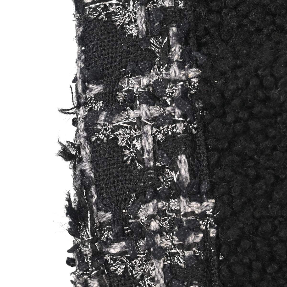 Chanel 2017 - 2018 Black Tweed Shierling Top Handle 2way Shoulder Handbag