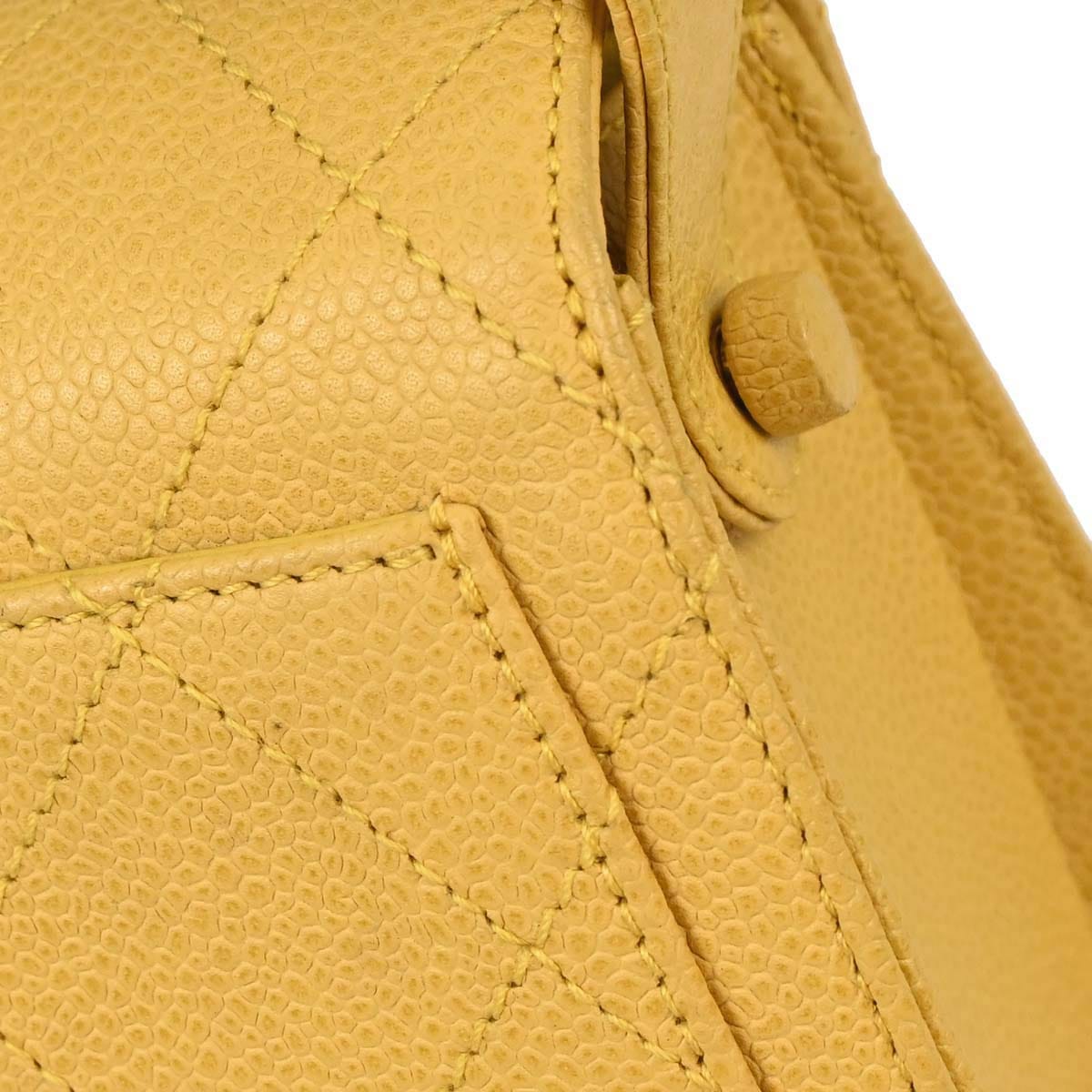 Chanel 1997 - 1999 Yellow Caviar Skin Handbag