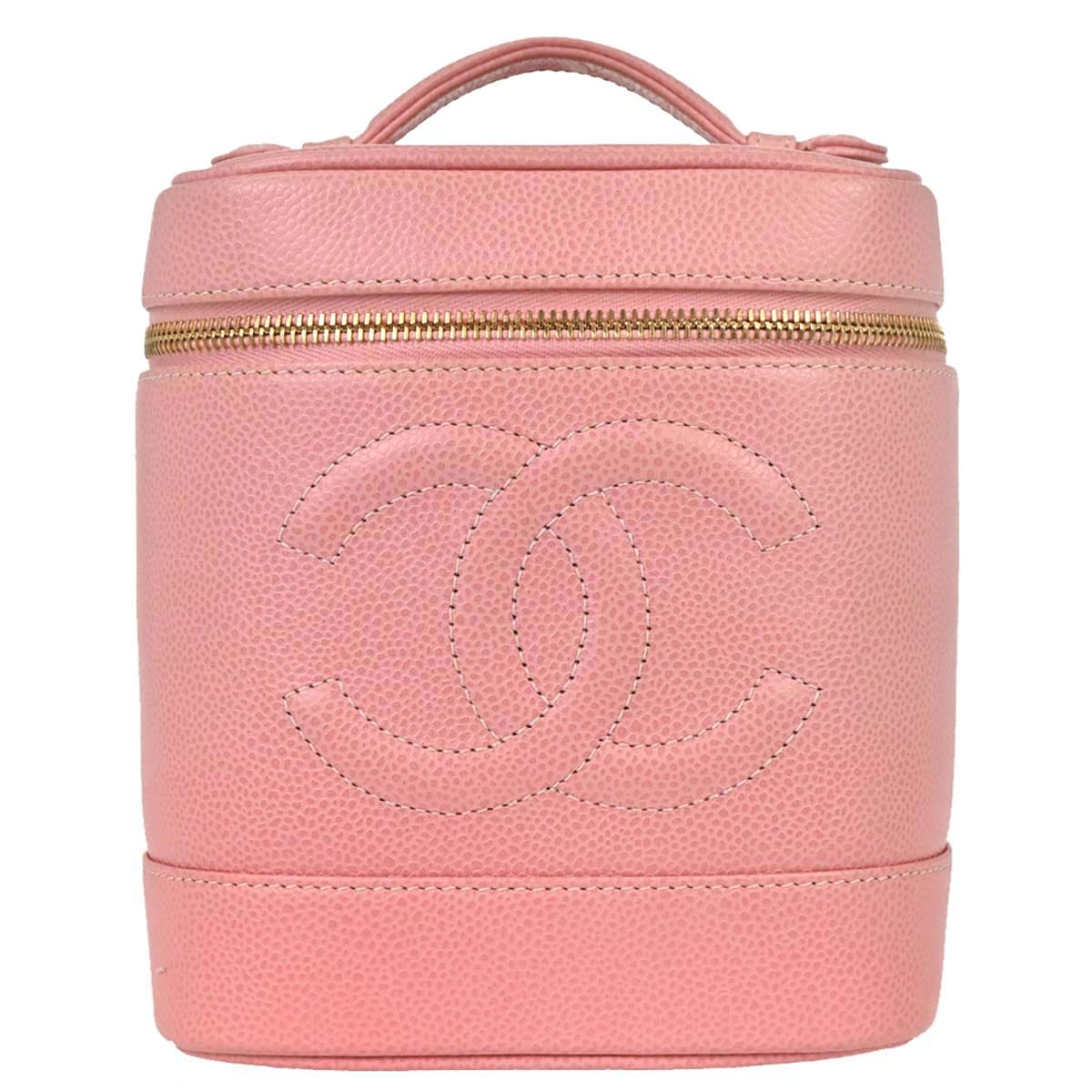 Chanel 2003 - 2004 Pink Caviar Skin Timeless Vanity Handbag