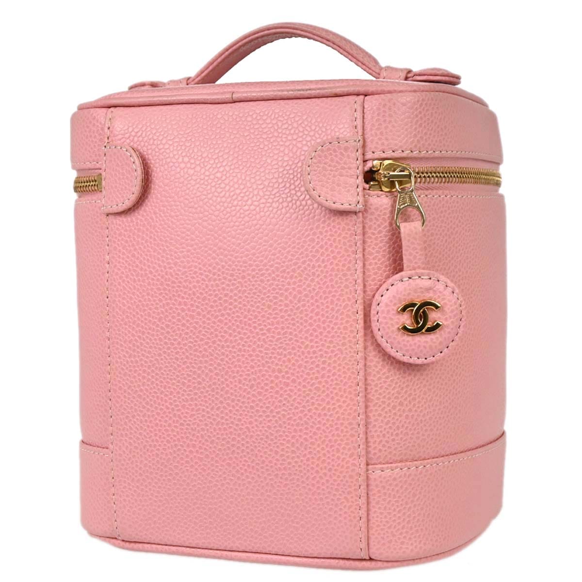Chanel 2003 - 2004 Pink Caviar Skin Timeless Vanity Handbag