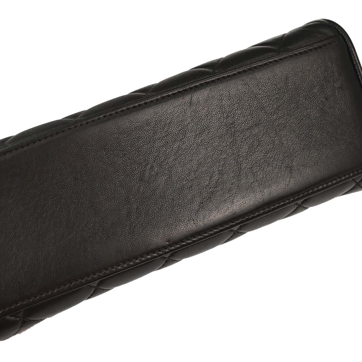 Chanel 1996 - 1997 Black Lambskin Straight Flap Handbag