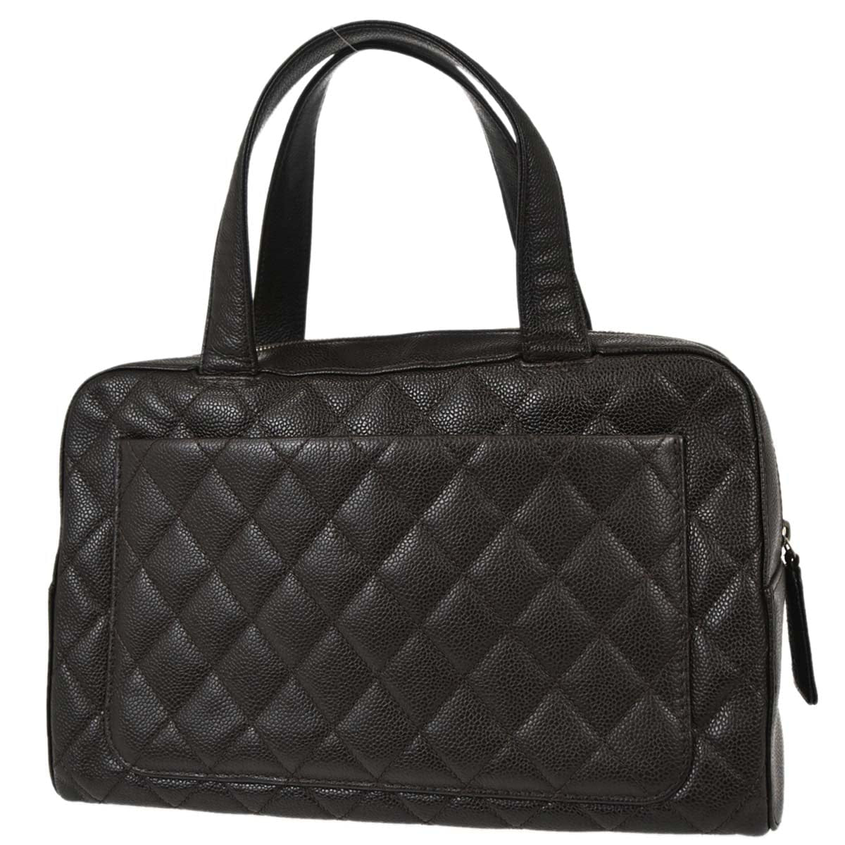 Chanel 2000 - 2002 Brown Caviar Skin Bowling Bag Handbag