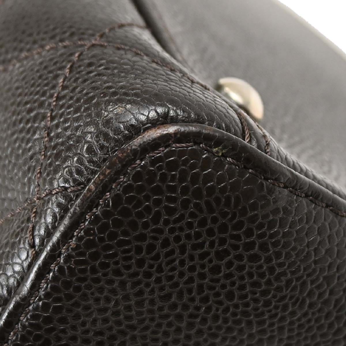 Chanel 2000 - 2002 Brown Caviar Skin Bowling Bag Handbag