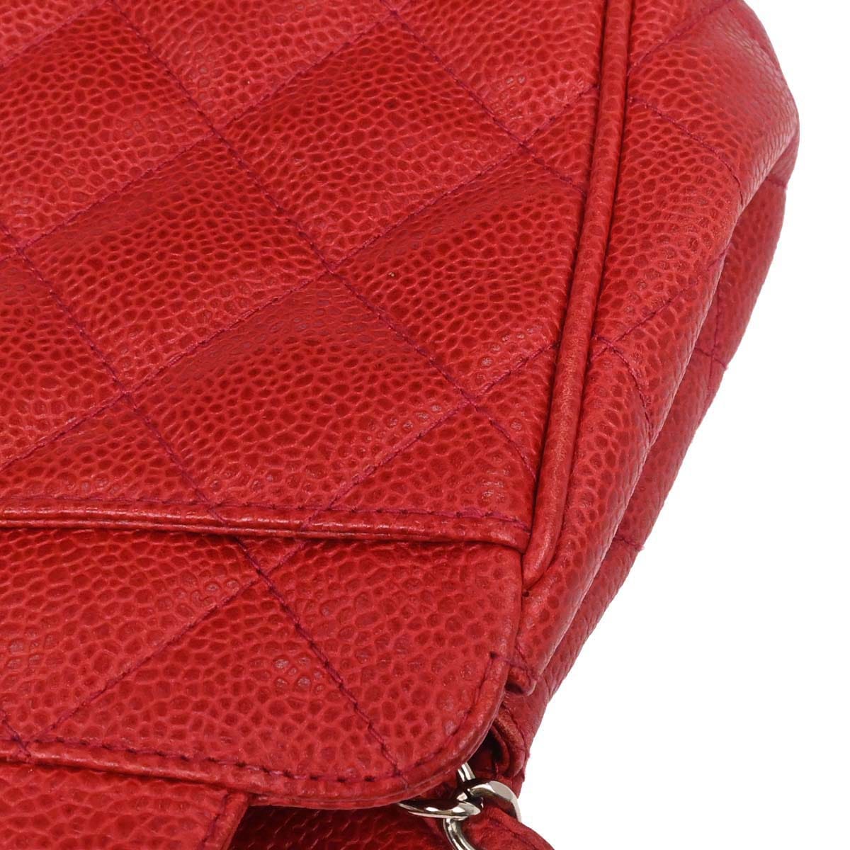 Chanel 1996 - 1997 Red Caviar Skin Handbag