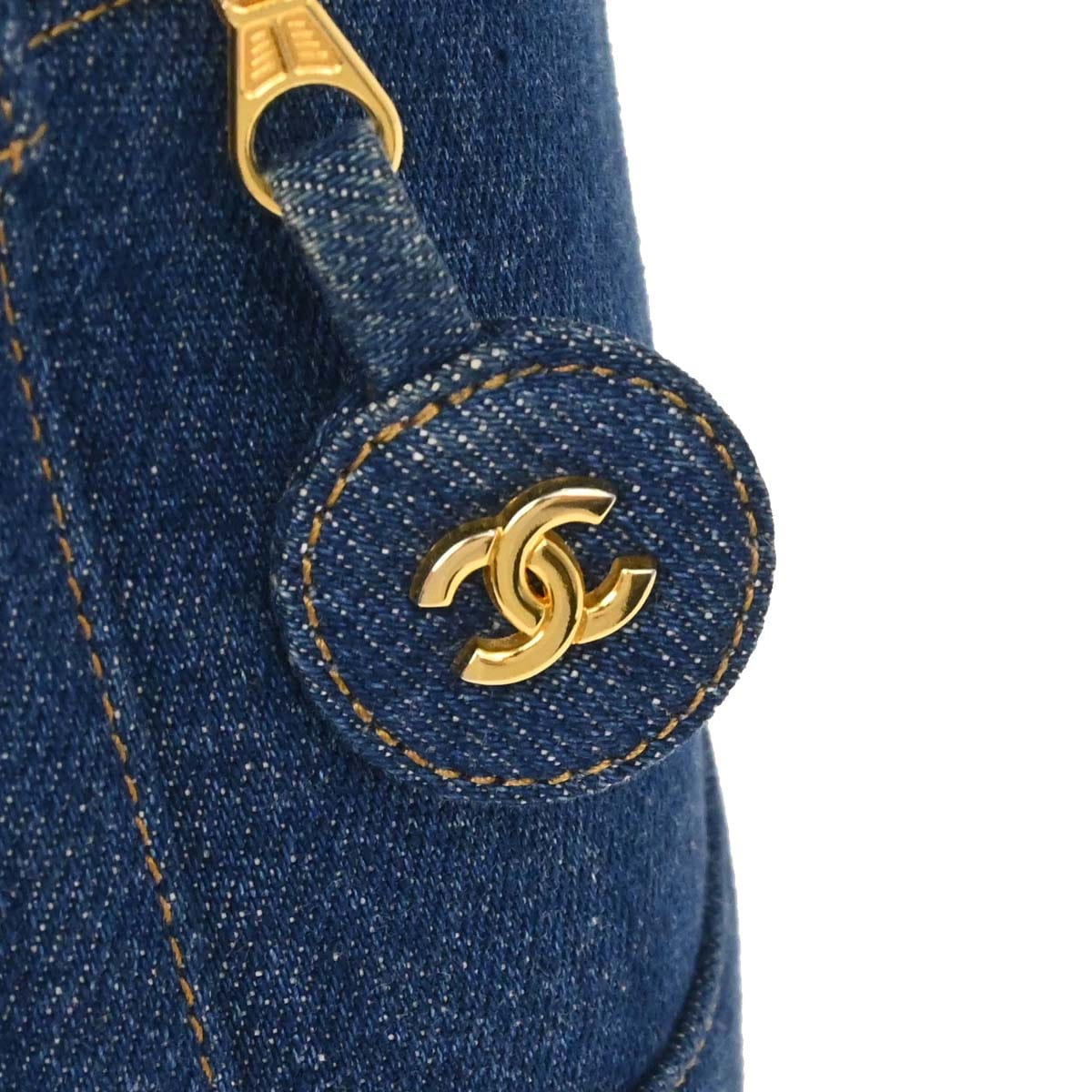 Chanel 1996 - 1997 Blue Denim Timeless Vanity Handbag
