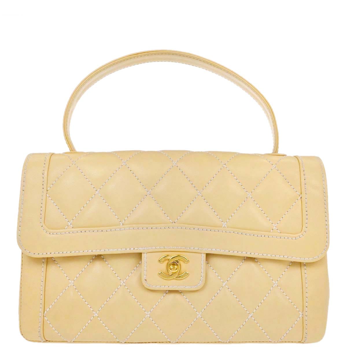Chanel 2005 - 2006 Beige Calfskin Wild Stitch Handbag