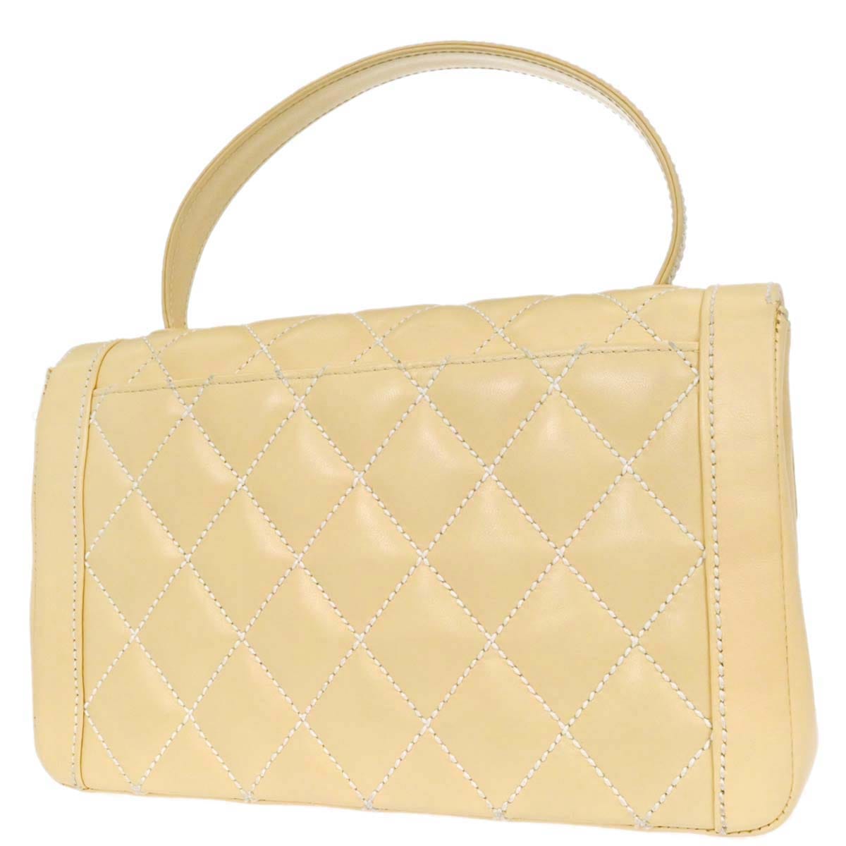 Chanel 2005 - 2006 Beige Calfskin Wild Stitch Handbag