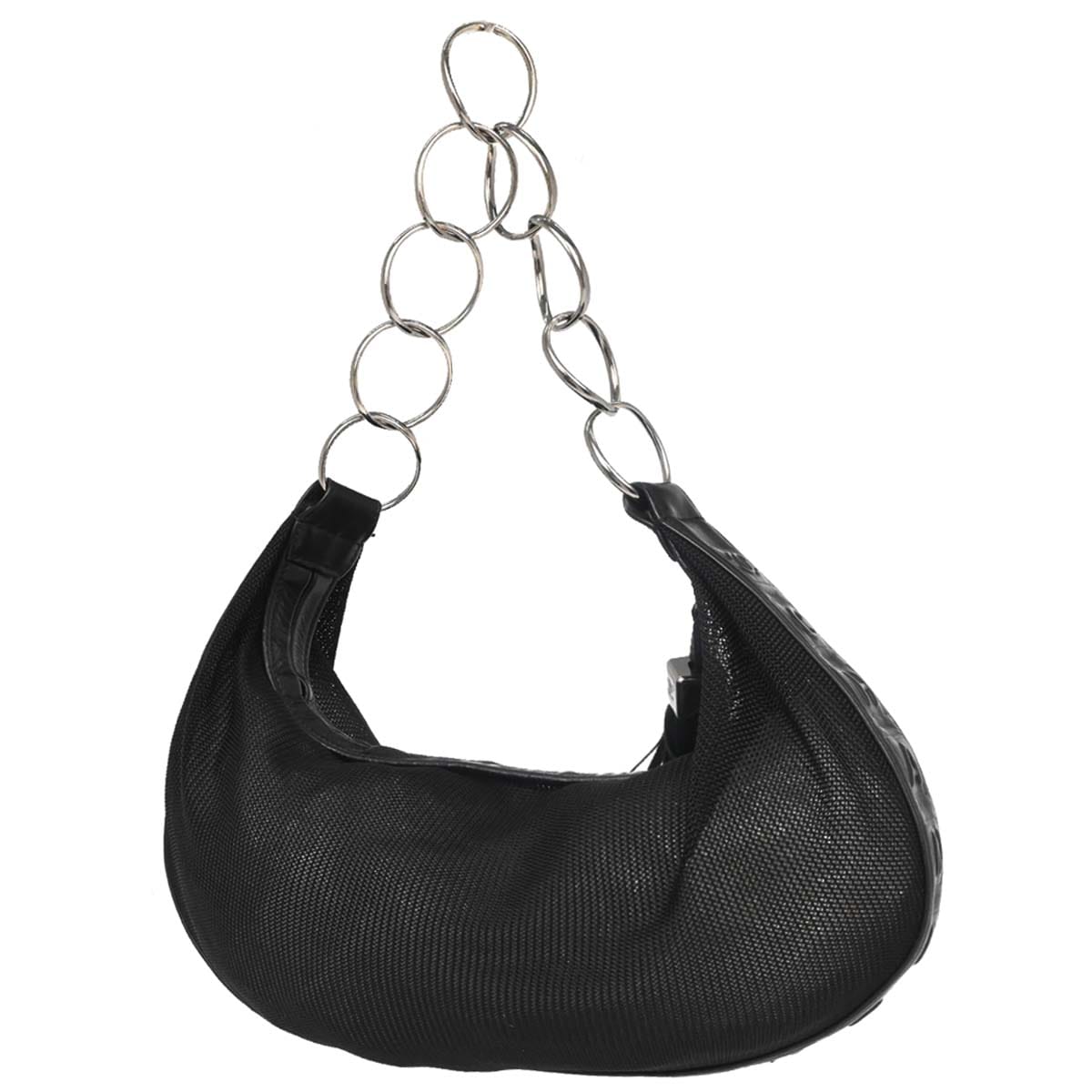 Chanel 2003 - 2004 Black Nylon Mesh Hobo Handbag