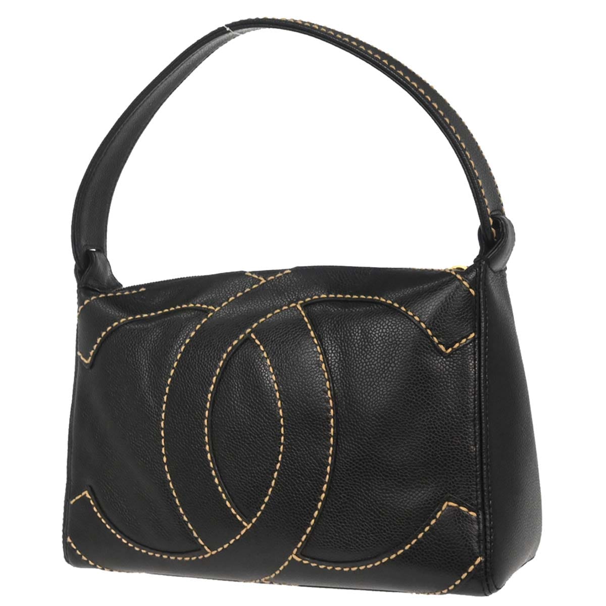 Chanel 2004 - 2005 Black Caviar Skin Handbag