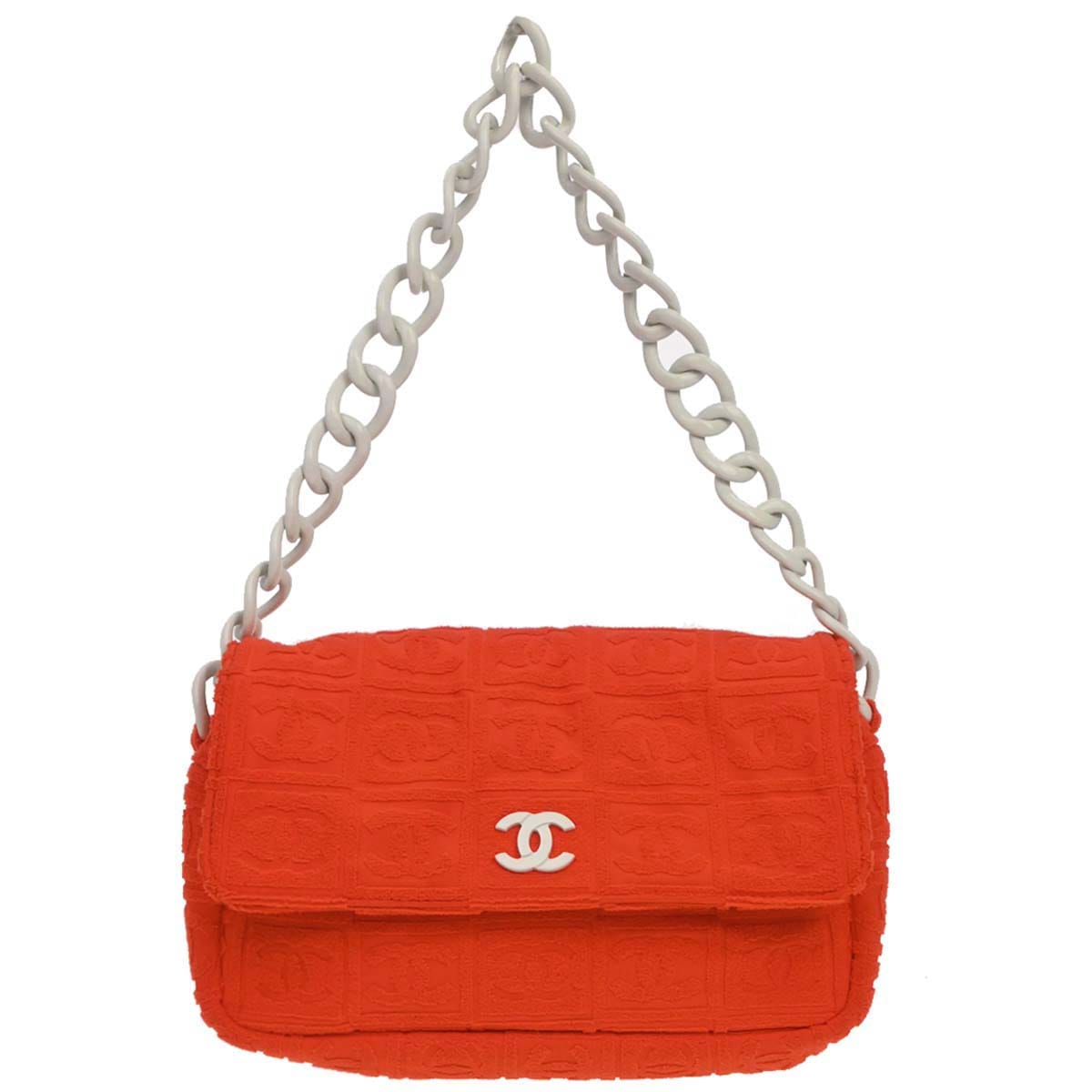 Chanel 2001 - 2003 Orange Cotton Sport Line Handbag