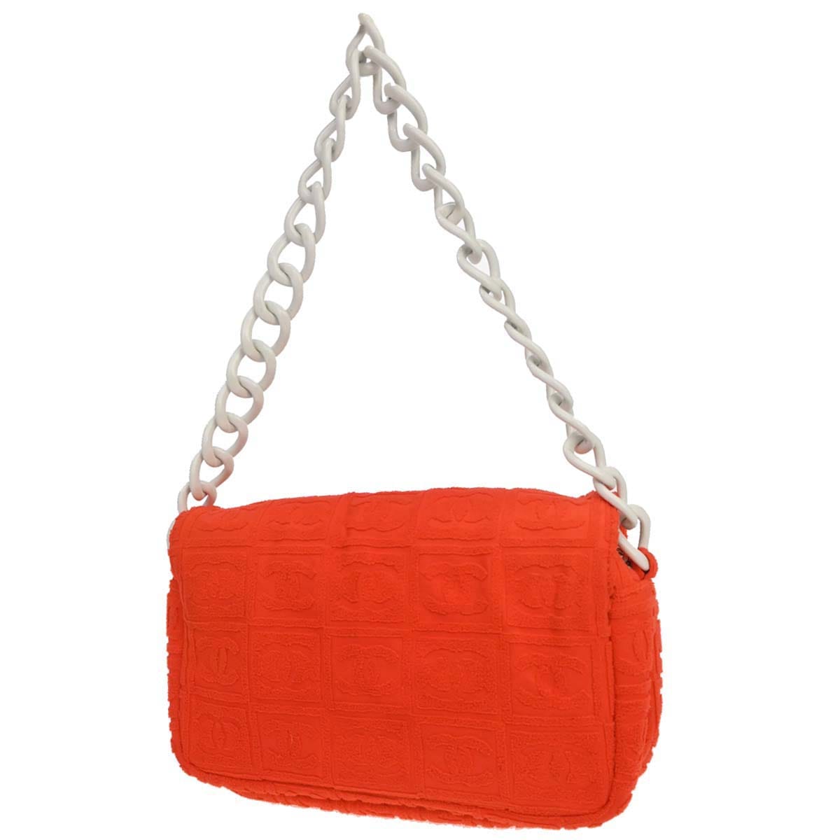 Chanel 2001 - 2003 Orange Cotton Sport Line Handbag