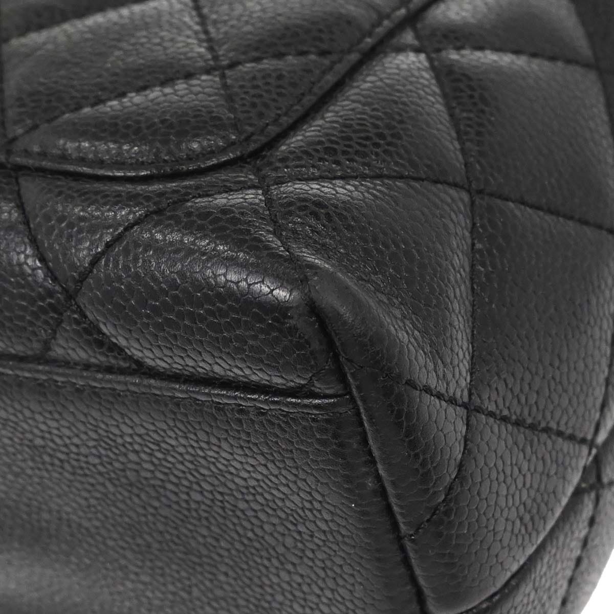 Chanel 2000 - 2001 Black Caviar Skin Kelly Top Handle Handbag