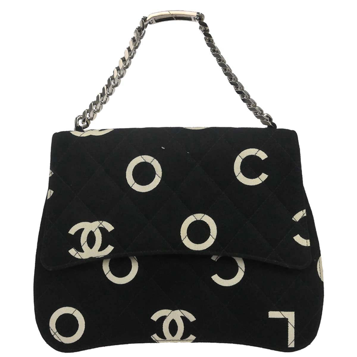 Chanel 1996 - 1997 Black Canvas Chain Handbag