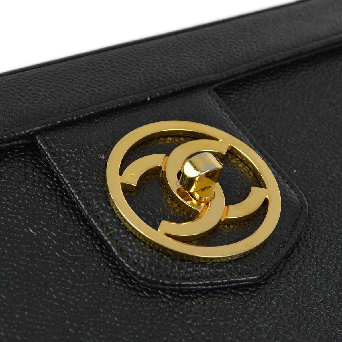 Chanel 1994 - 1996 Black Caviar Vanity 2way Shoulder Handbag