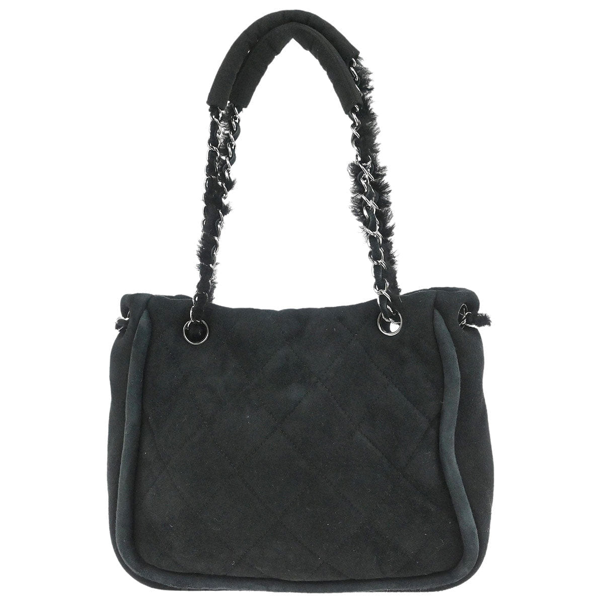 Chanel 2005 - 2006 Black Mouton Mademoiselle Lock Chain Handbag
