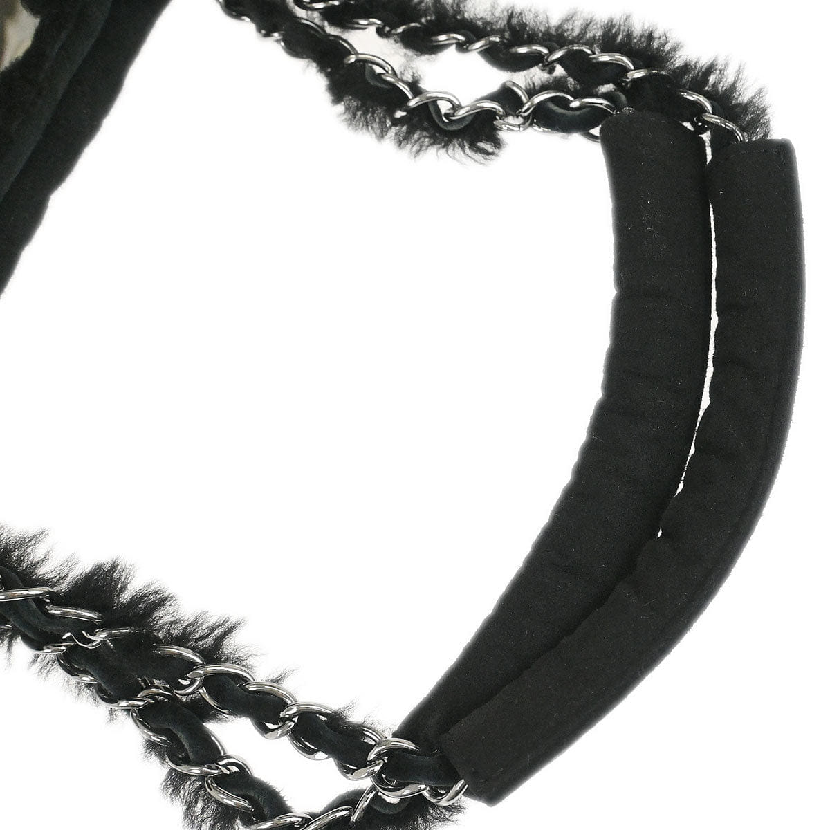 Chanel 2005 - 2006 Black Mouton Mademoiselle Lock Chain Handbag