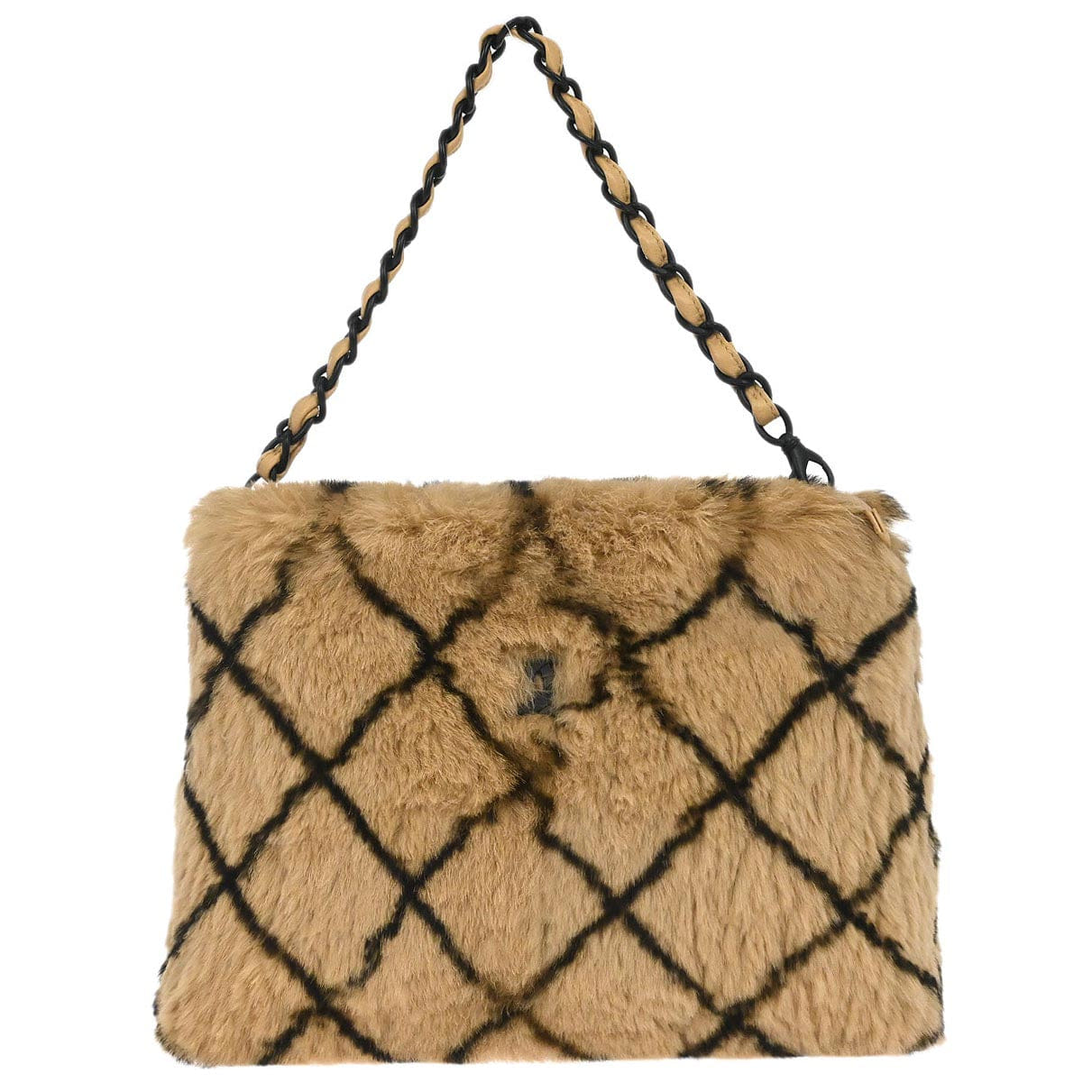 Chanel 2000 - 2002 Beige Lapin Fur Handbag