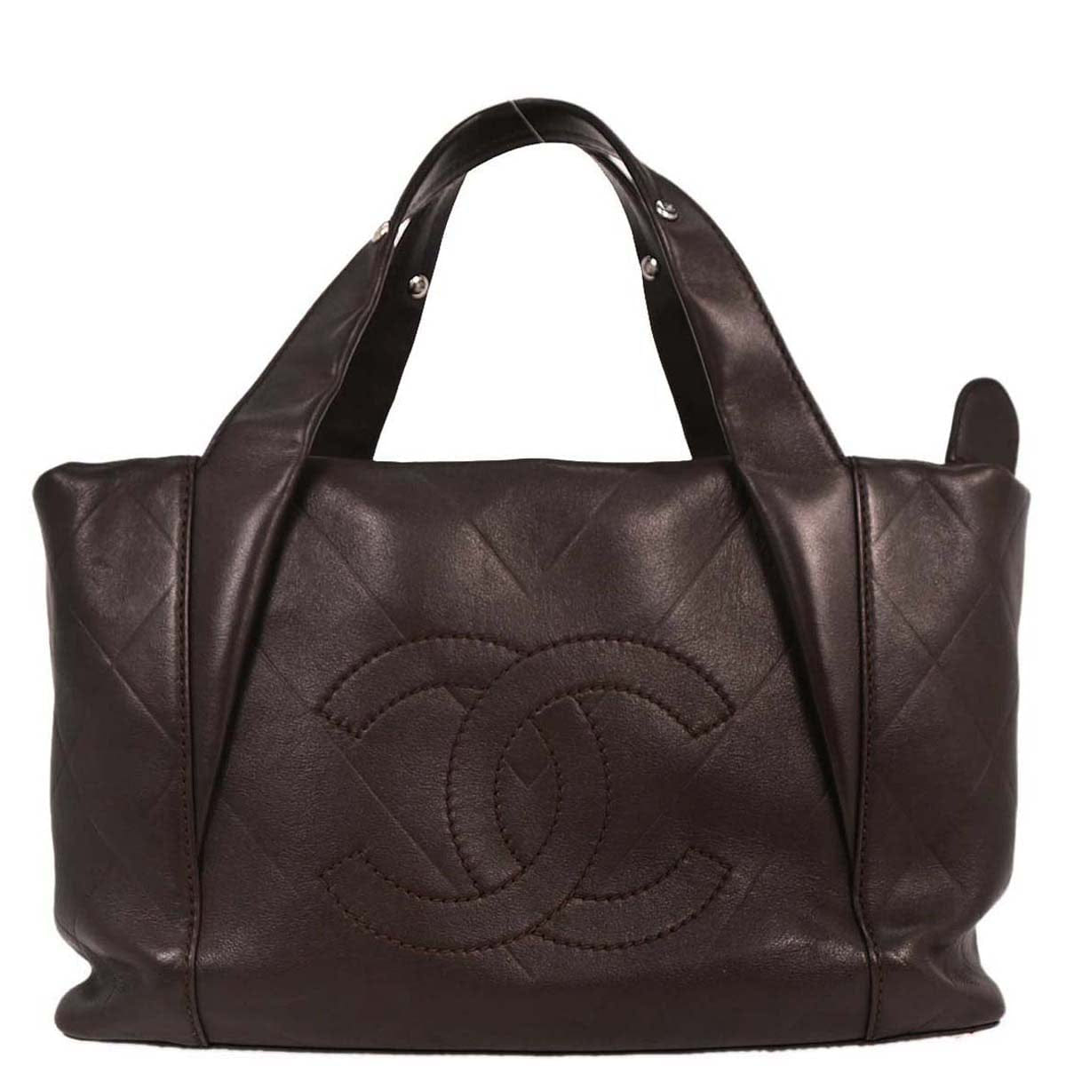 Chanel 2005 - 2006 Brown Lambskin Chevron Handbag