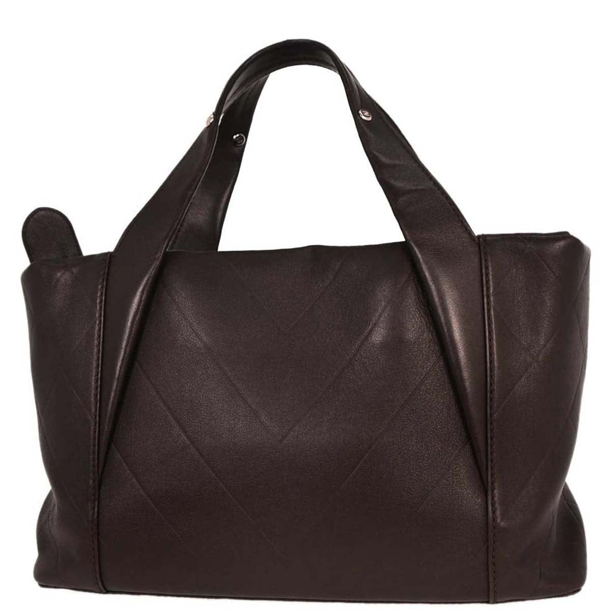 Chanel 2005 - 2006 Brown Lambskin Chevron Handbag