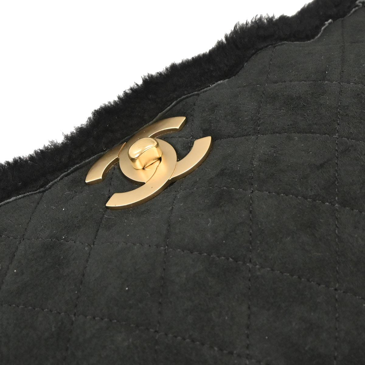 Chanel 2005 - 2006 Black Sheepskin Mouton Handbag
