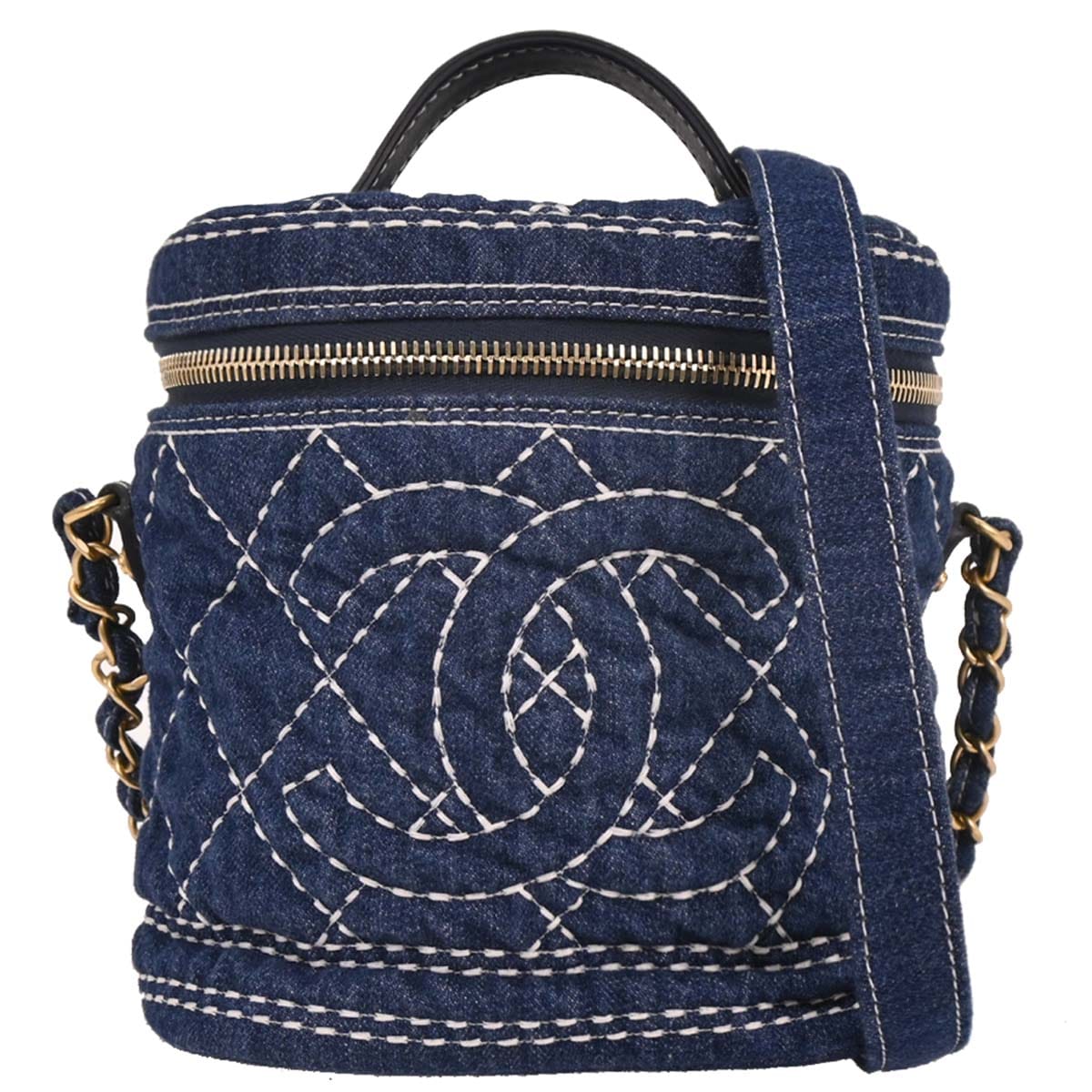 Chanel 2019 Blue Denim Vanity 2way Shoulder Handbag