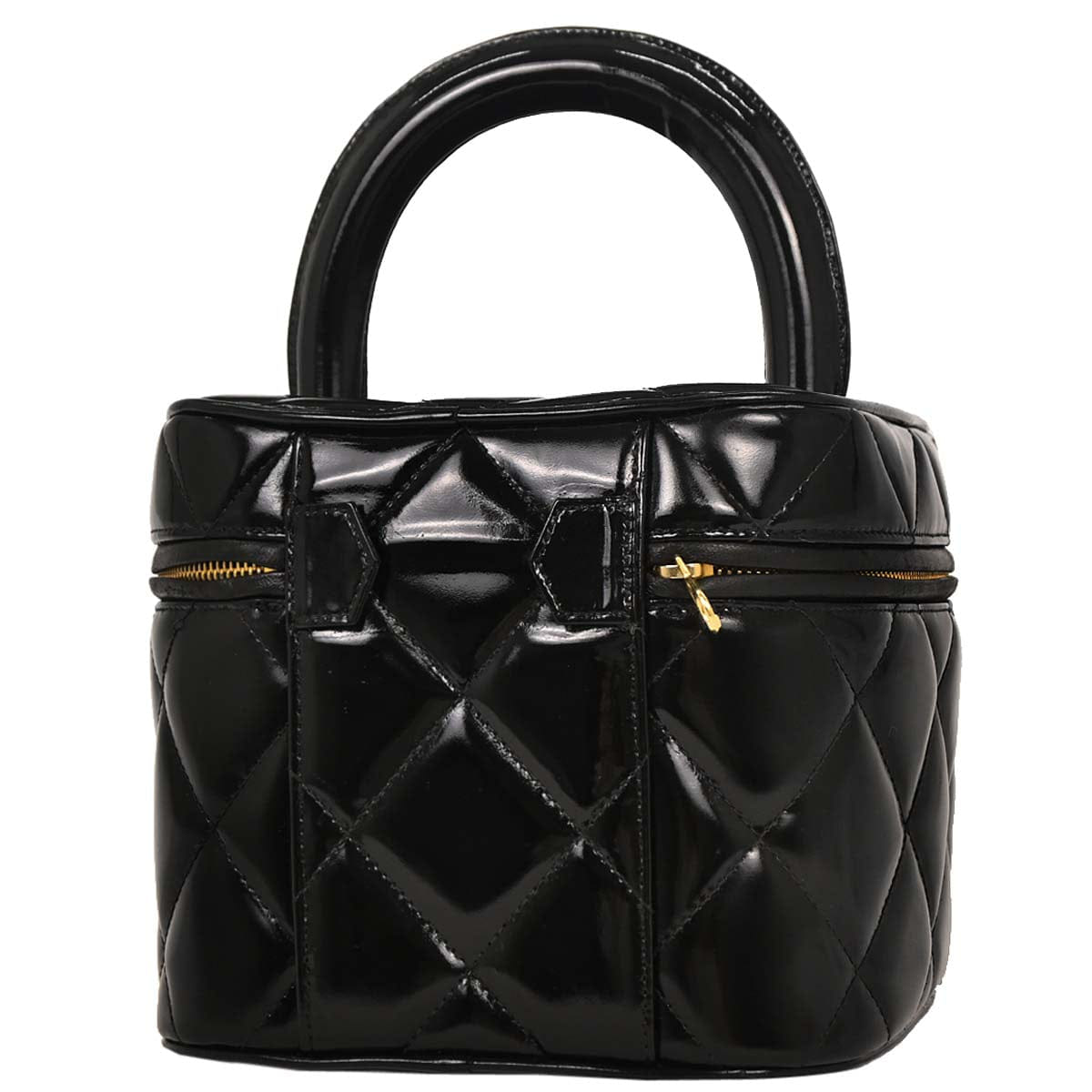 Chanel 1996 - 1997 Black Patent Leather Vanity Handbag