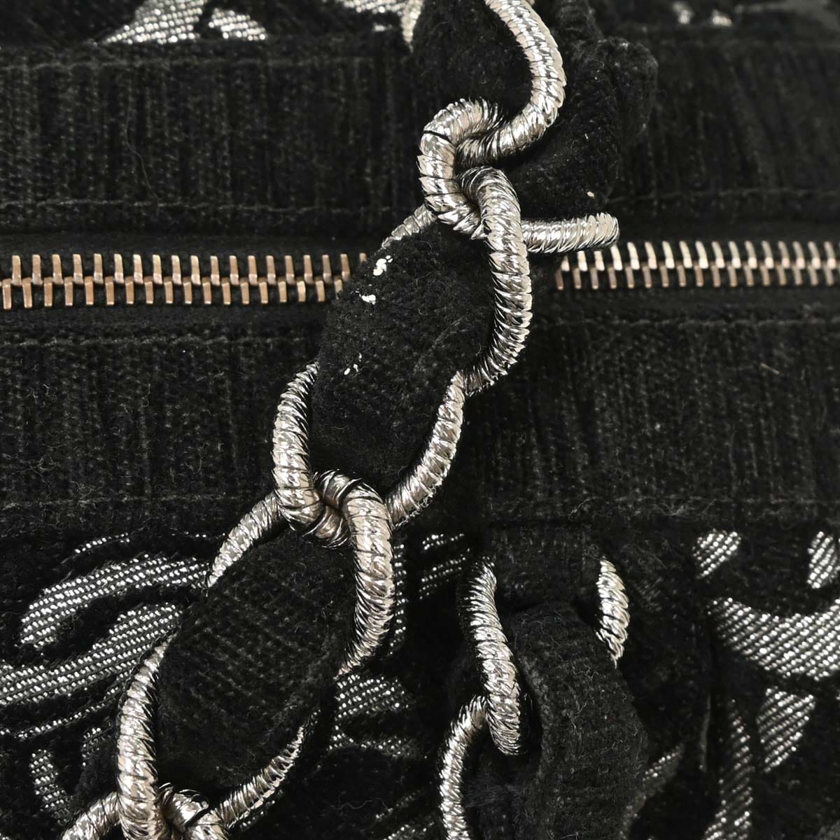 Chanel 2005 - 2006 Black Canvas Chain Print Handbag