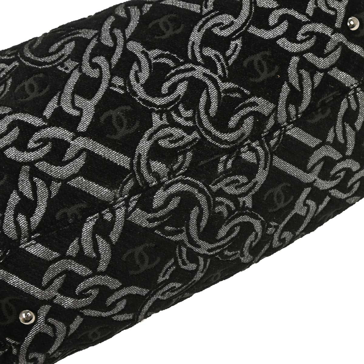 Chanel 2005 - 2006 Black Canvas Chain Print Handbag
