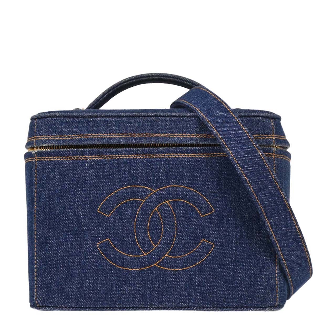 Chanel 1996 - 1997 Blue Denim Vanity 2way Shoulder Handbag