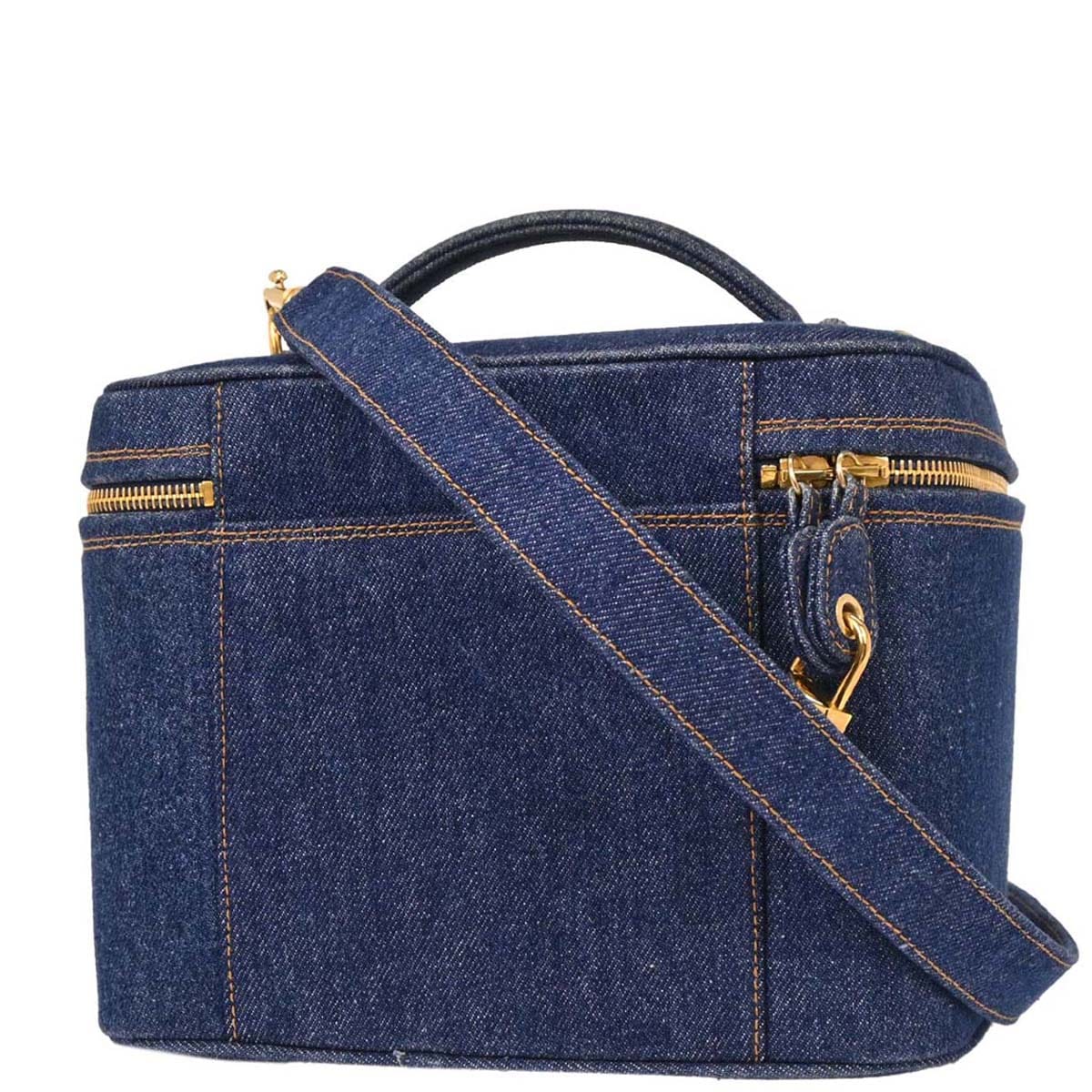 Chanel 1996 - 1997 Blue Denim Vanity 2way Shoulder Handbag