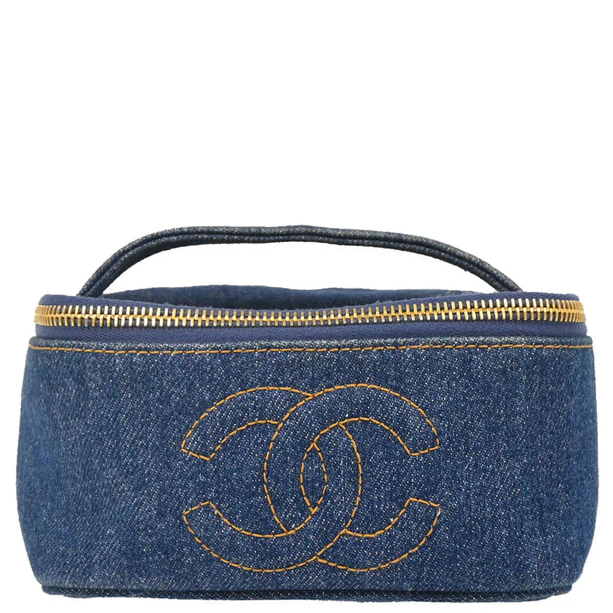 Chanel 1996 - 1997 Blue Denim Vanity Handbag
