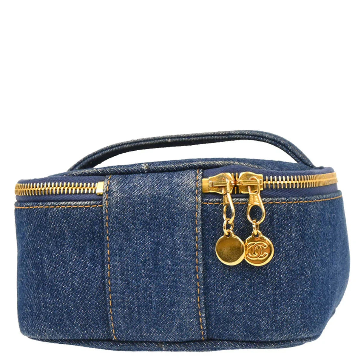 Chanel 1996 - 1997 Blue Denim Vanity Handbag