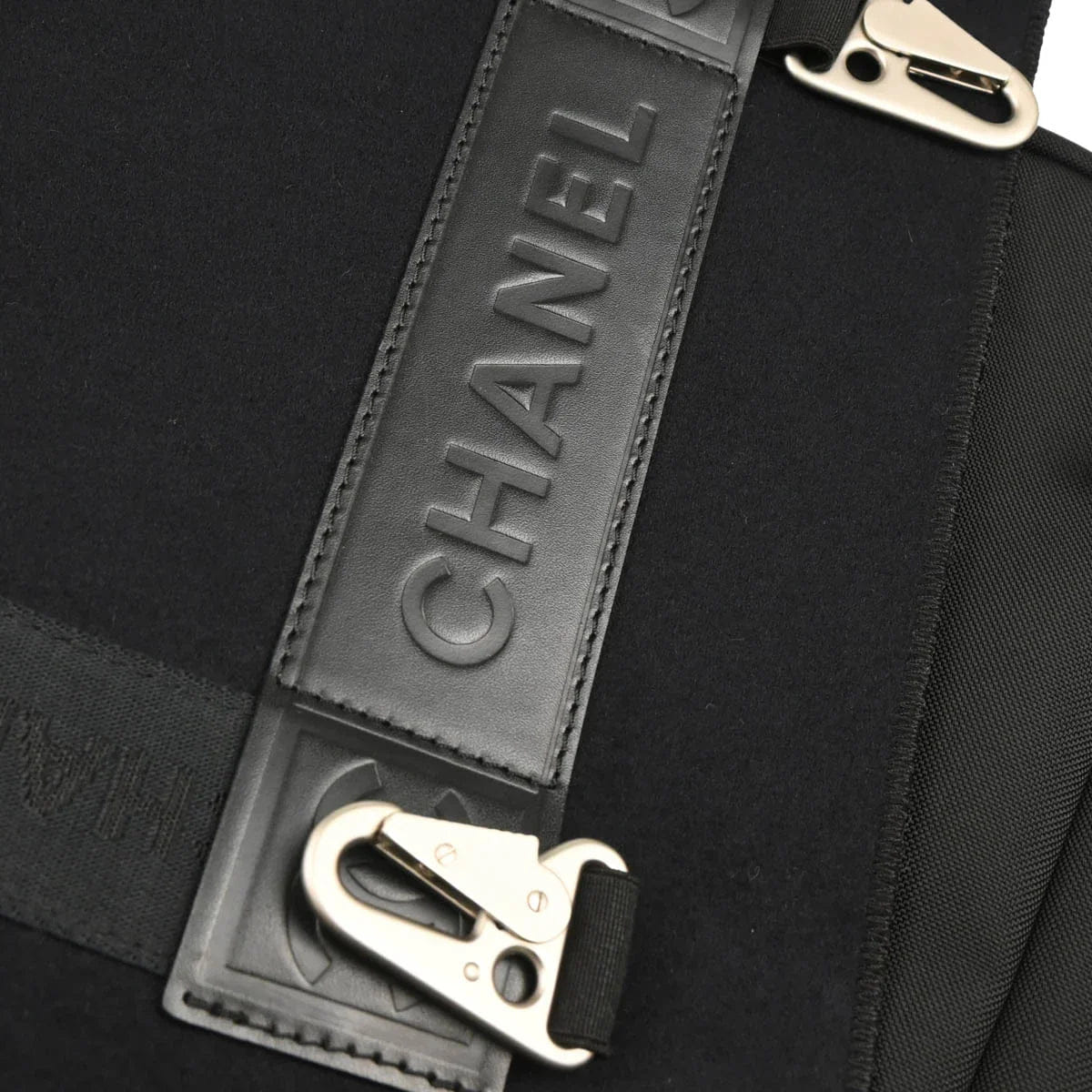 Chanel 2005 - 2006 Black Felt Nylon Sport Line 2way Shoulder Handbag