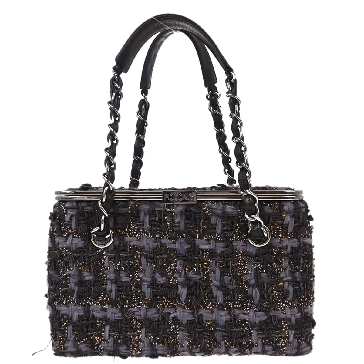 Chanel 2005 - 2006 Gray Tweed Vanity Handbag Box