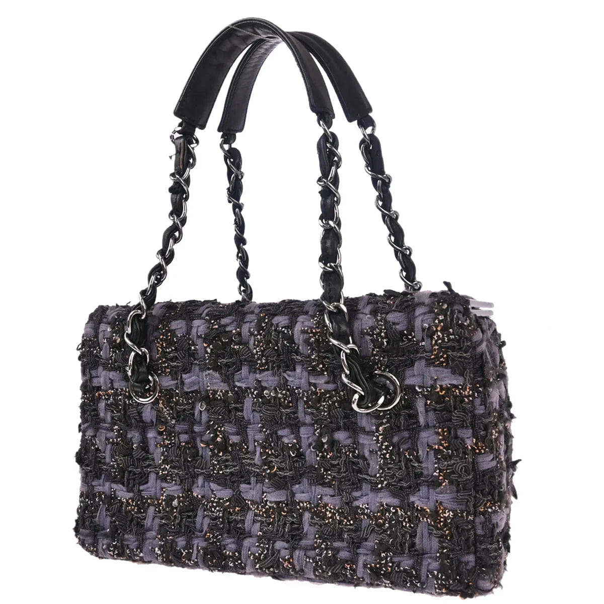 Chanel 2005 - 2006 Gray Tweed Vanity Handbag Box