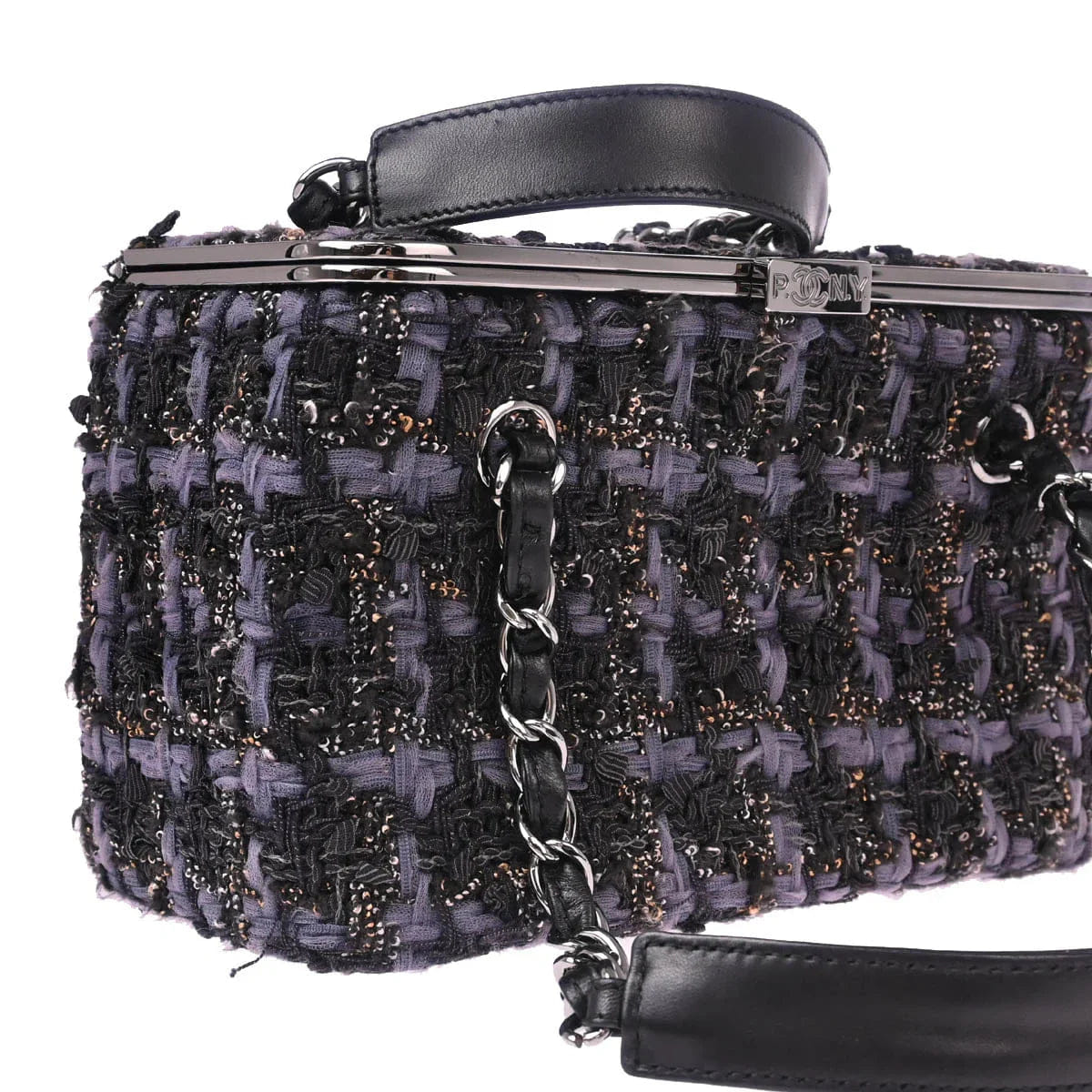Chanel 2005 - 2006 Gray Tweed Vanity Handbag Box