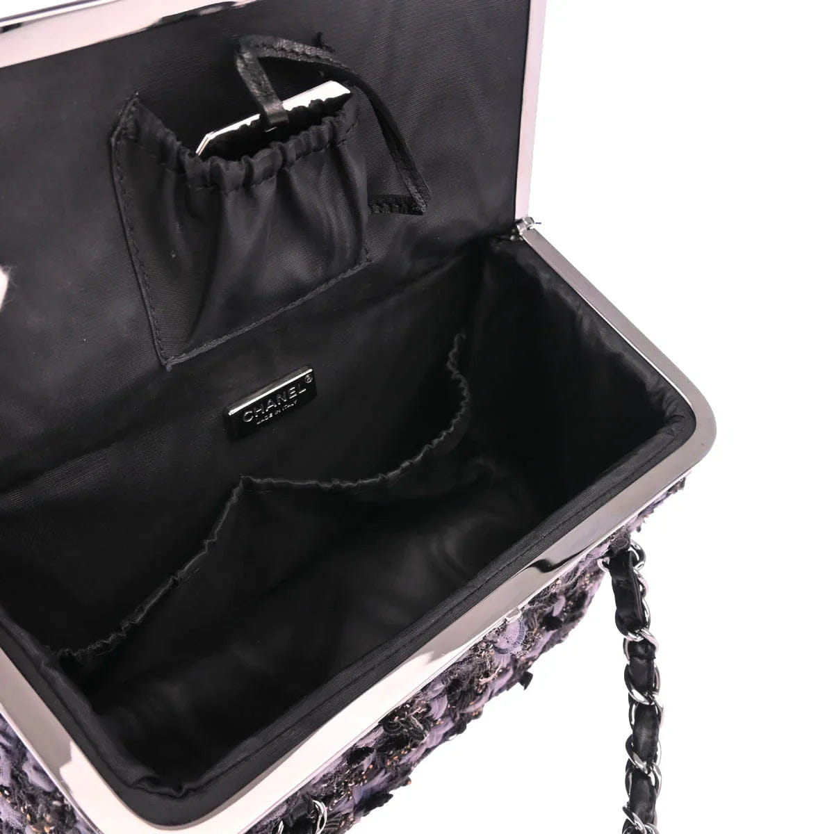 Chanel 2005 - 2006 Gray Tweed Vanity Handbag Box