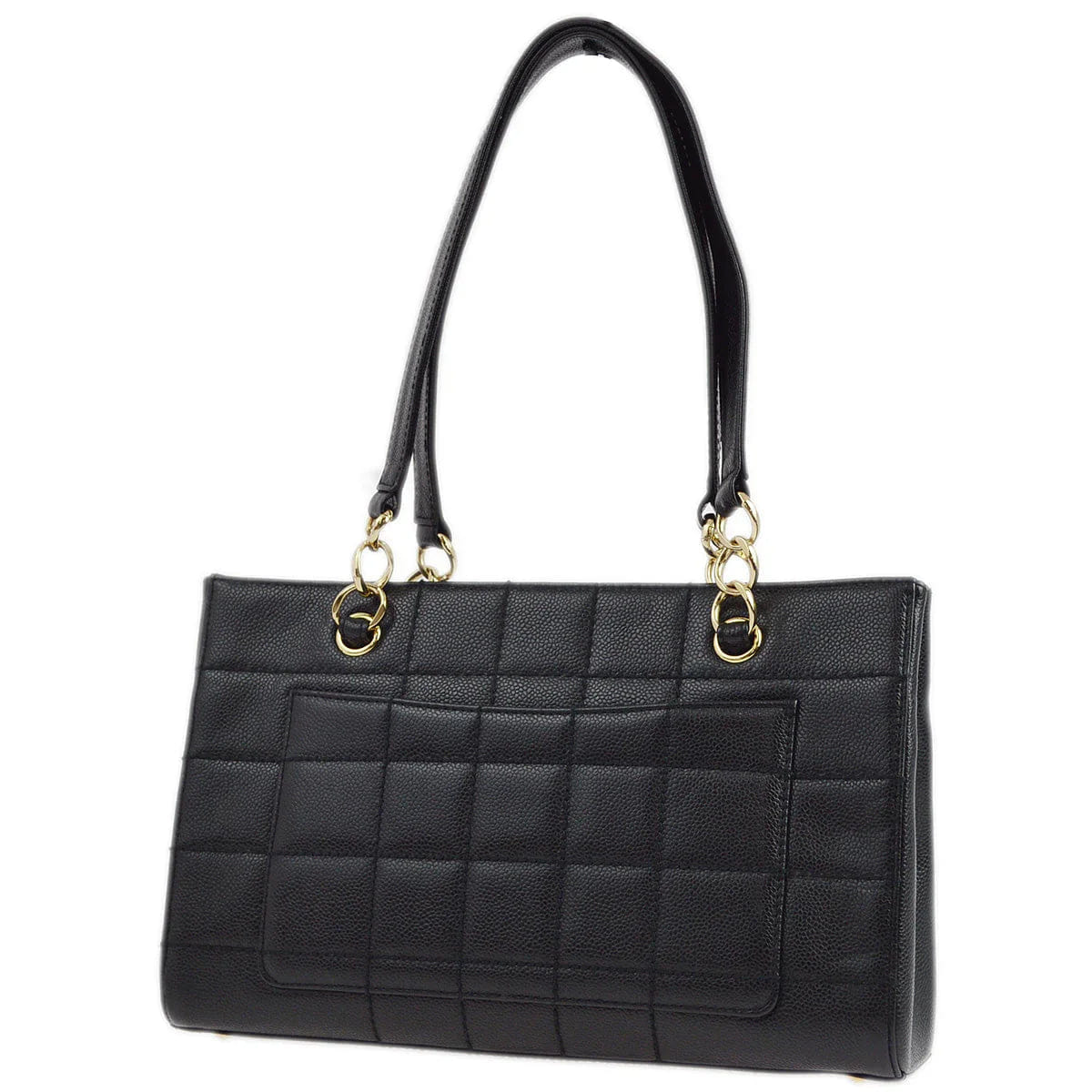 Chanel 2001 - 2003 Black Caviar Wild Stitch Choco Bar Chain Handbag