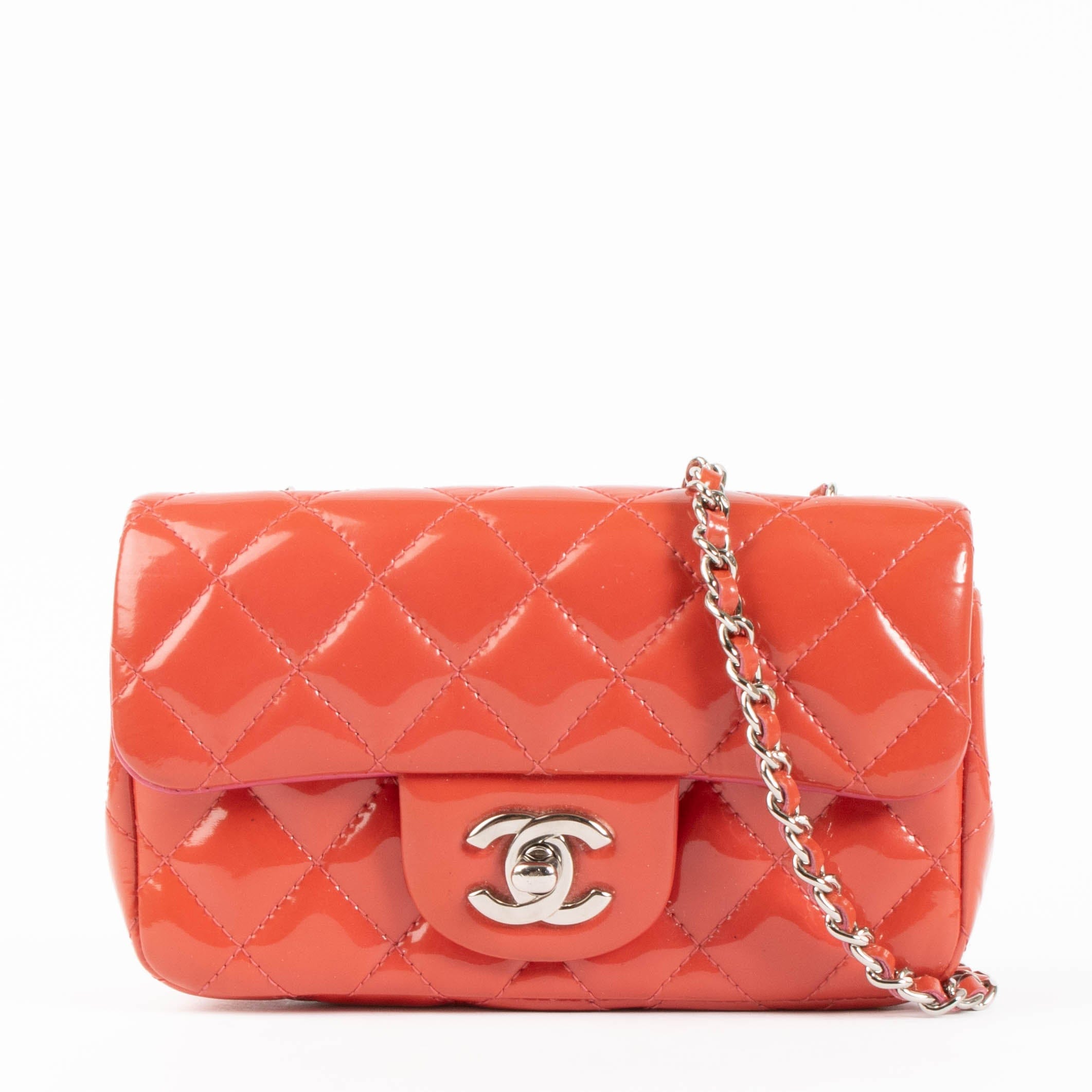 Chanel Red Patent Extra Mini Classic Flap Bag