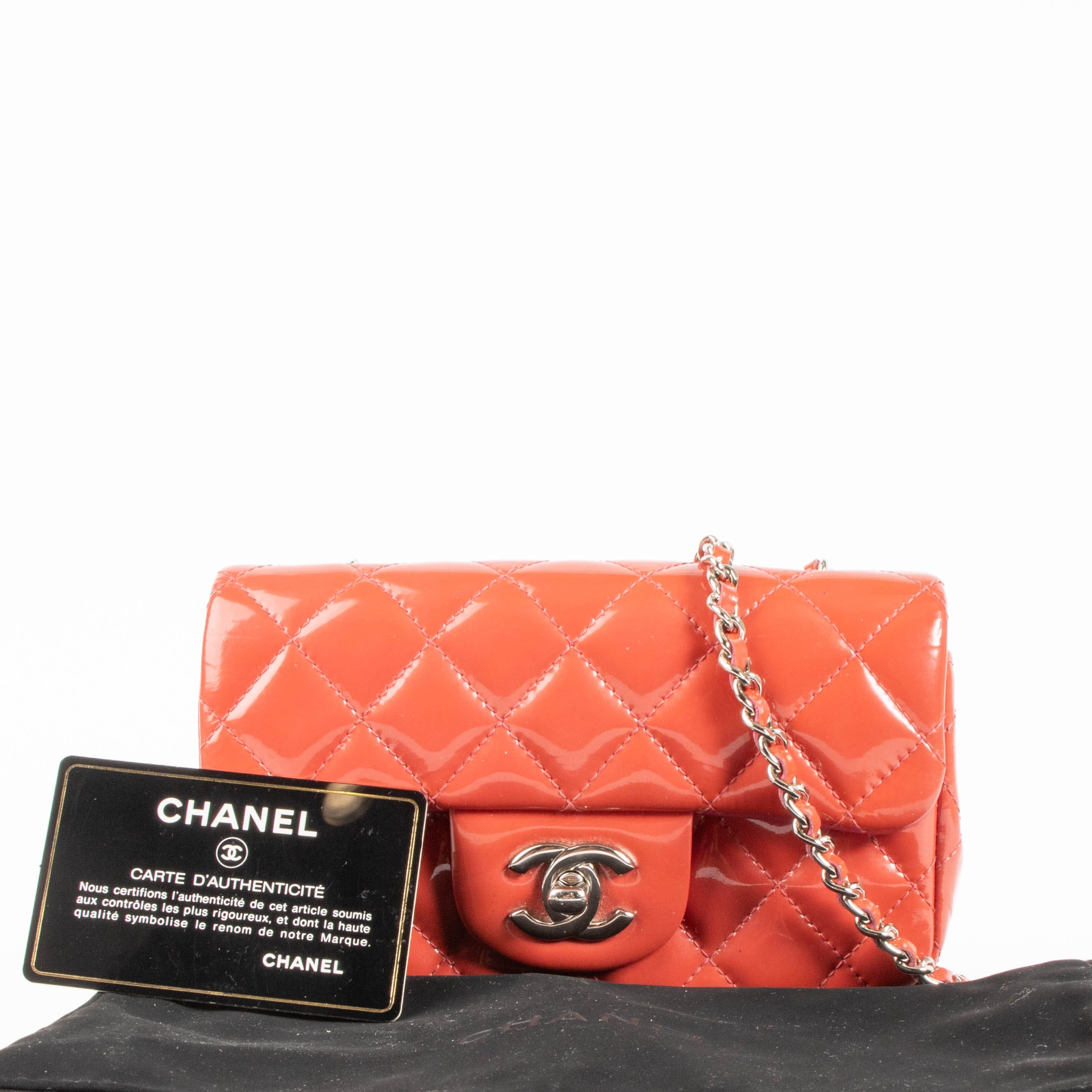 Chanel Red Patent Extra Mini Classic Flap Bag