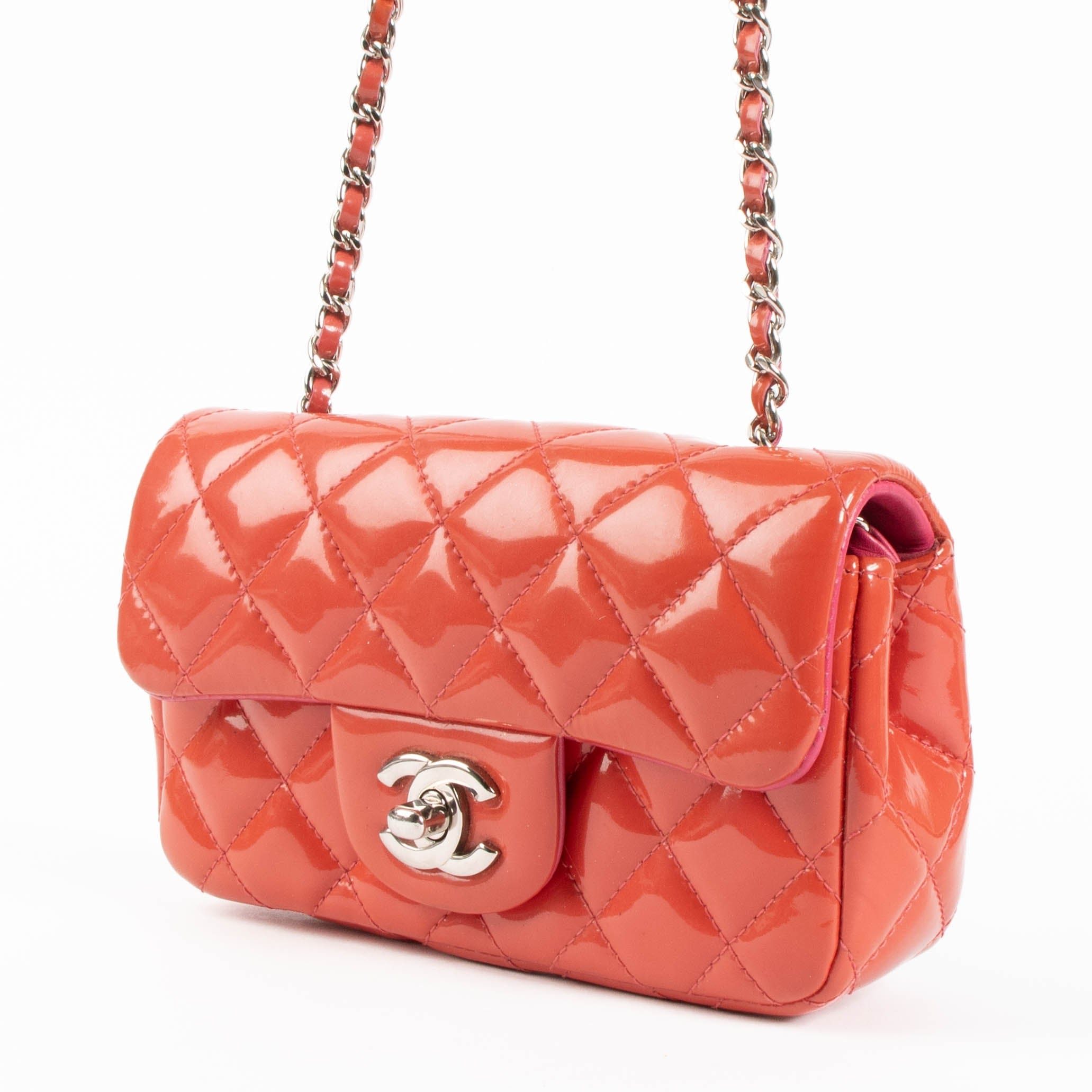 Chanel Red Patent Extra Mini Classic Flap Bag