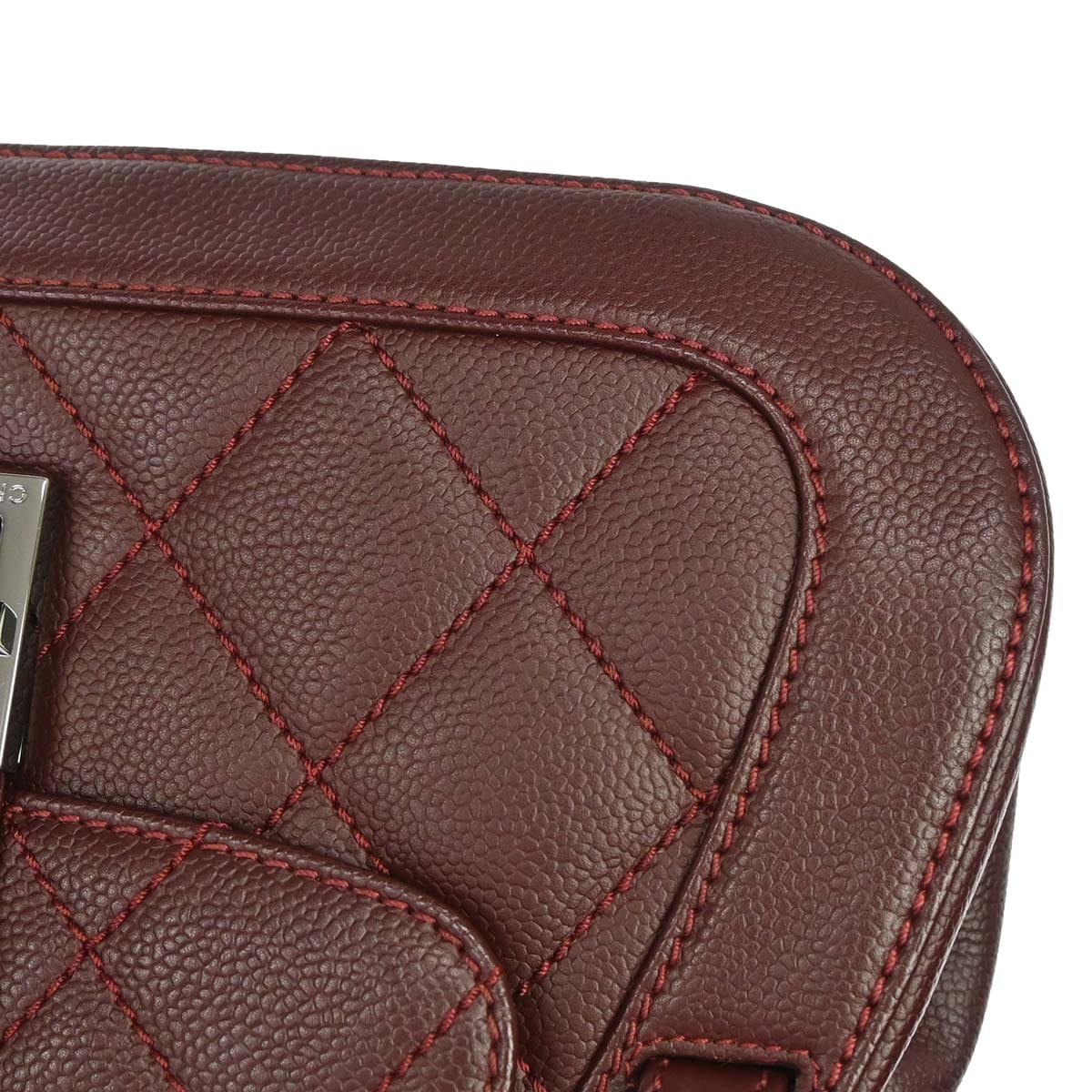 Chanel 2005 - 2006 Bordeaux Caviar Skin Mademoiselle Lock Handbag